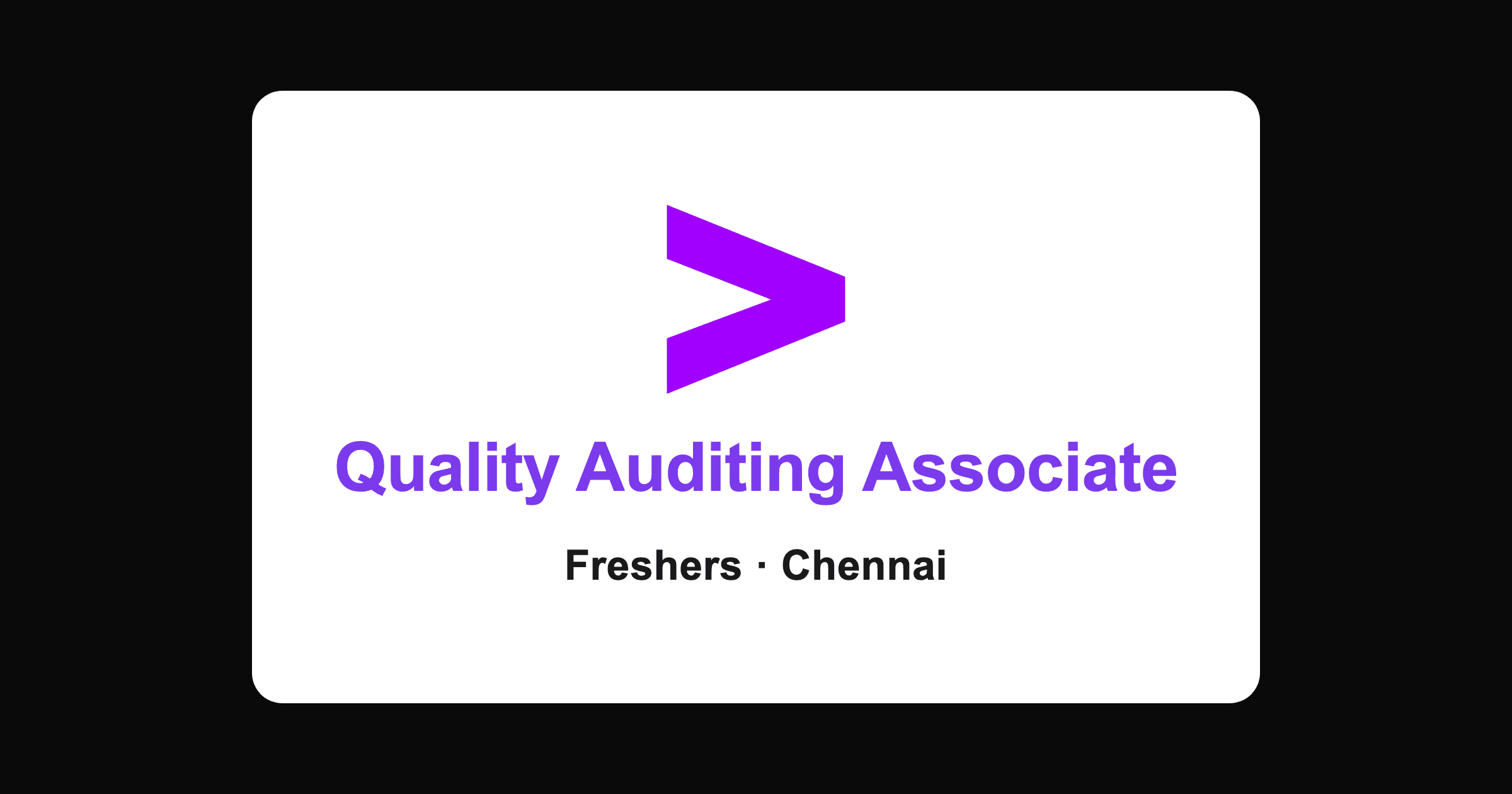 Accenture Quality Auditing Associate Job in Chennai 2026