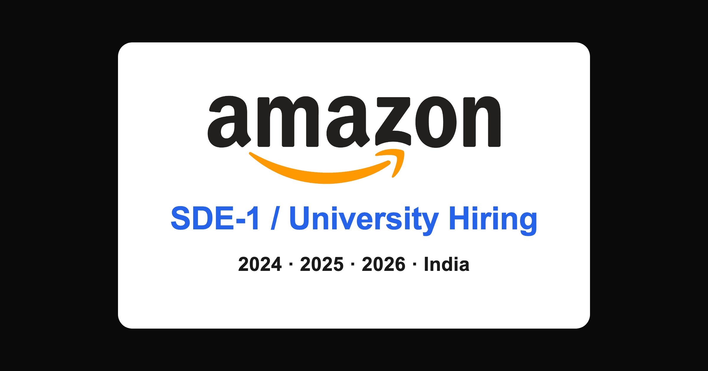Amazon SDE-1 University Hiring India for Freshers 2026