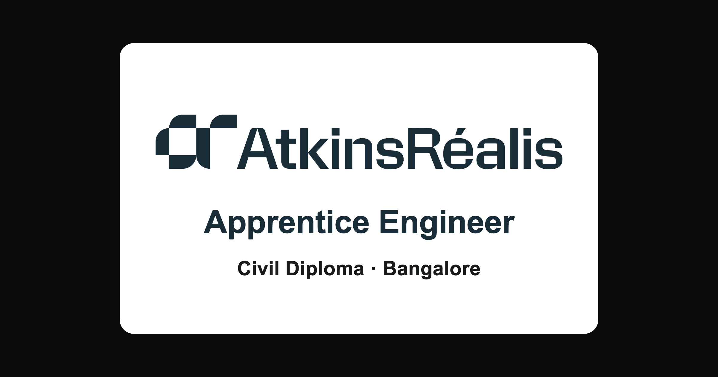 AtkinsRealis Apprentice 2026: Civil Diploma Job in Bangalore