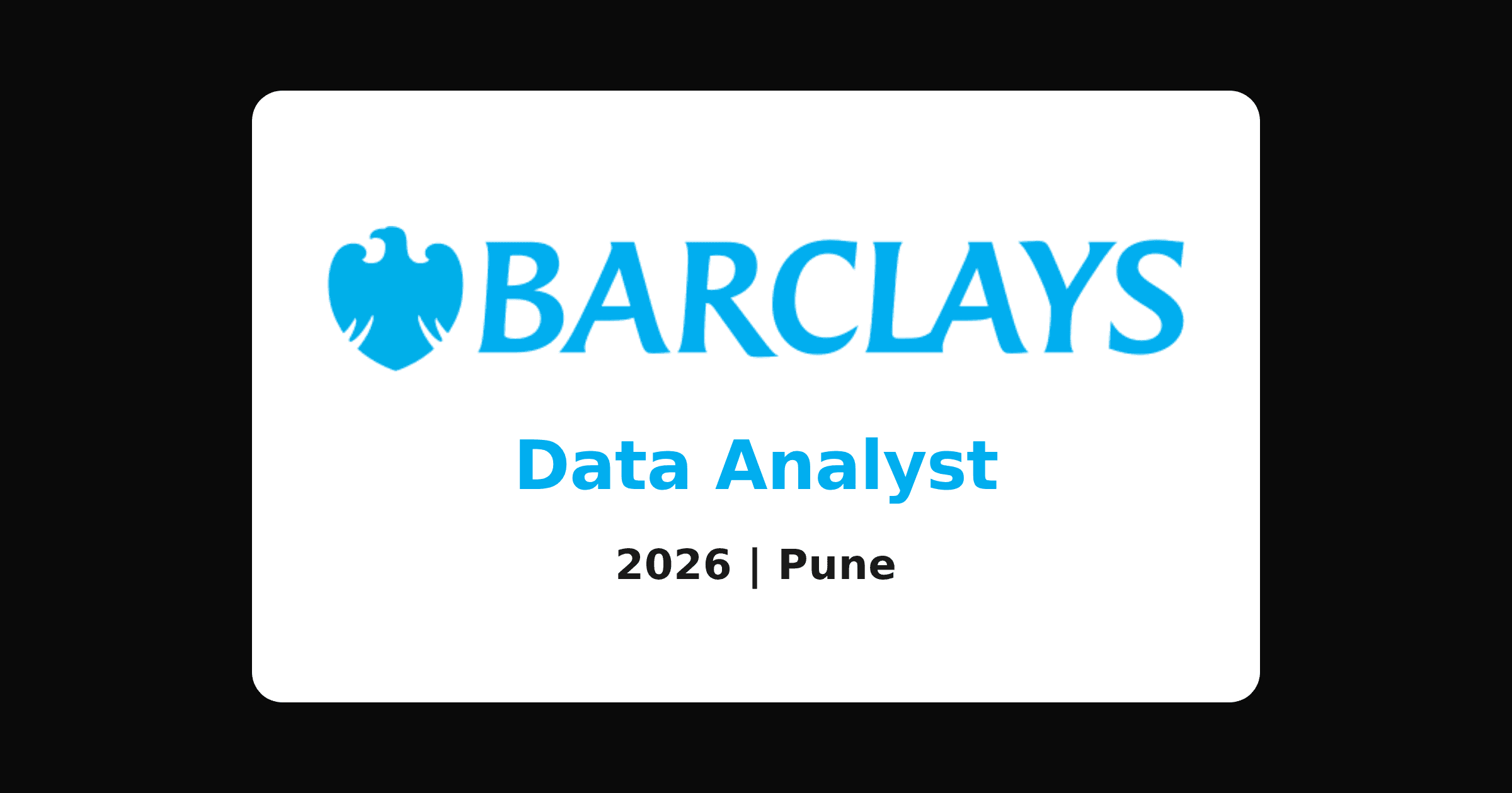 Barclays data analyst hiring 2026 in Pune