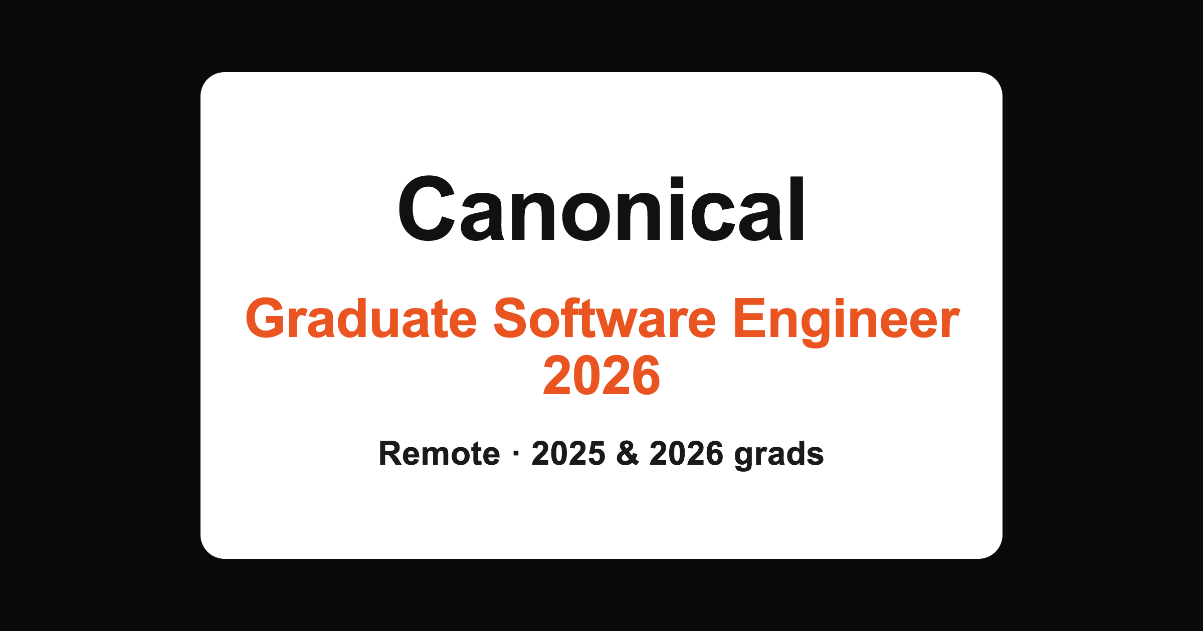 Canonical Graduate Software Engineer 2026 remote for freshers in India