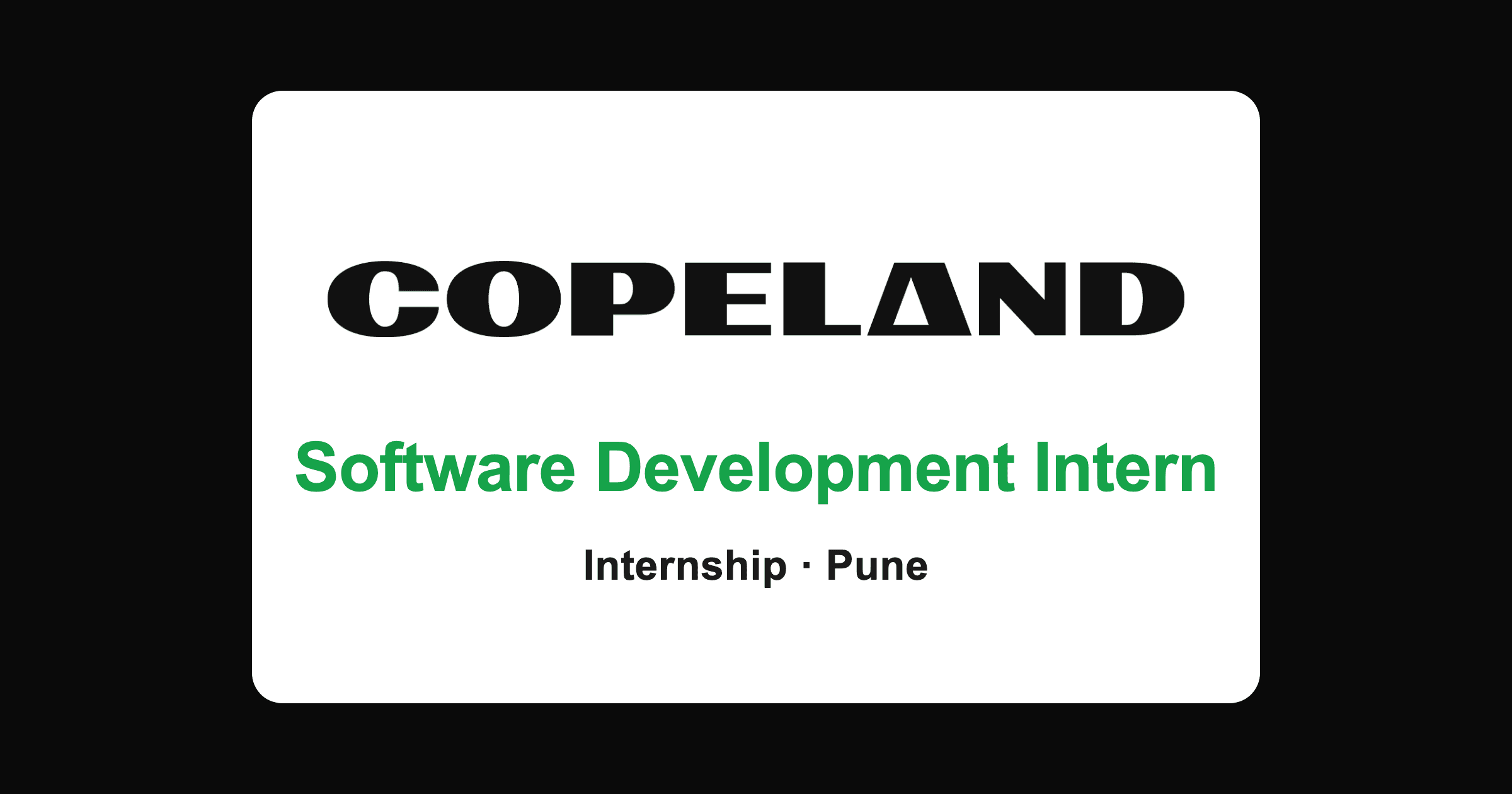 Copeland software development internship 2026, Pune