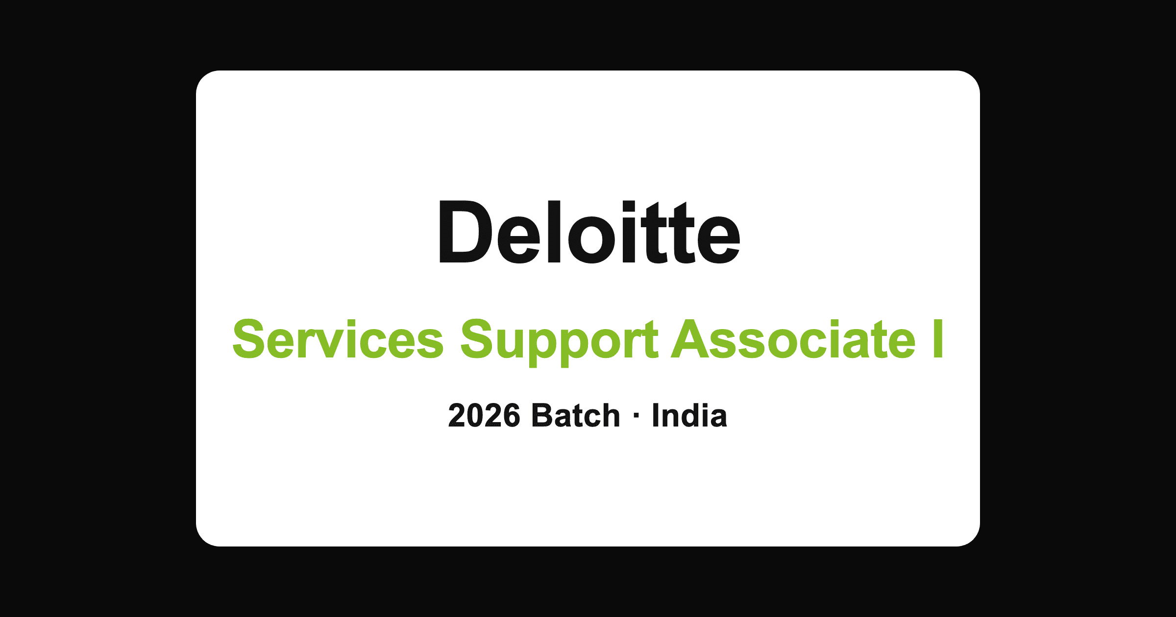 Deloitte Services Support Associate I Job in Hyderabad 2026