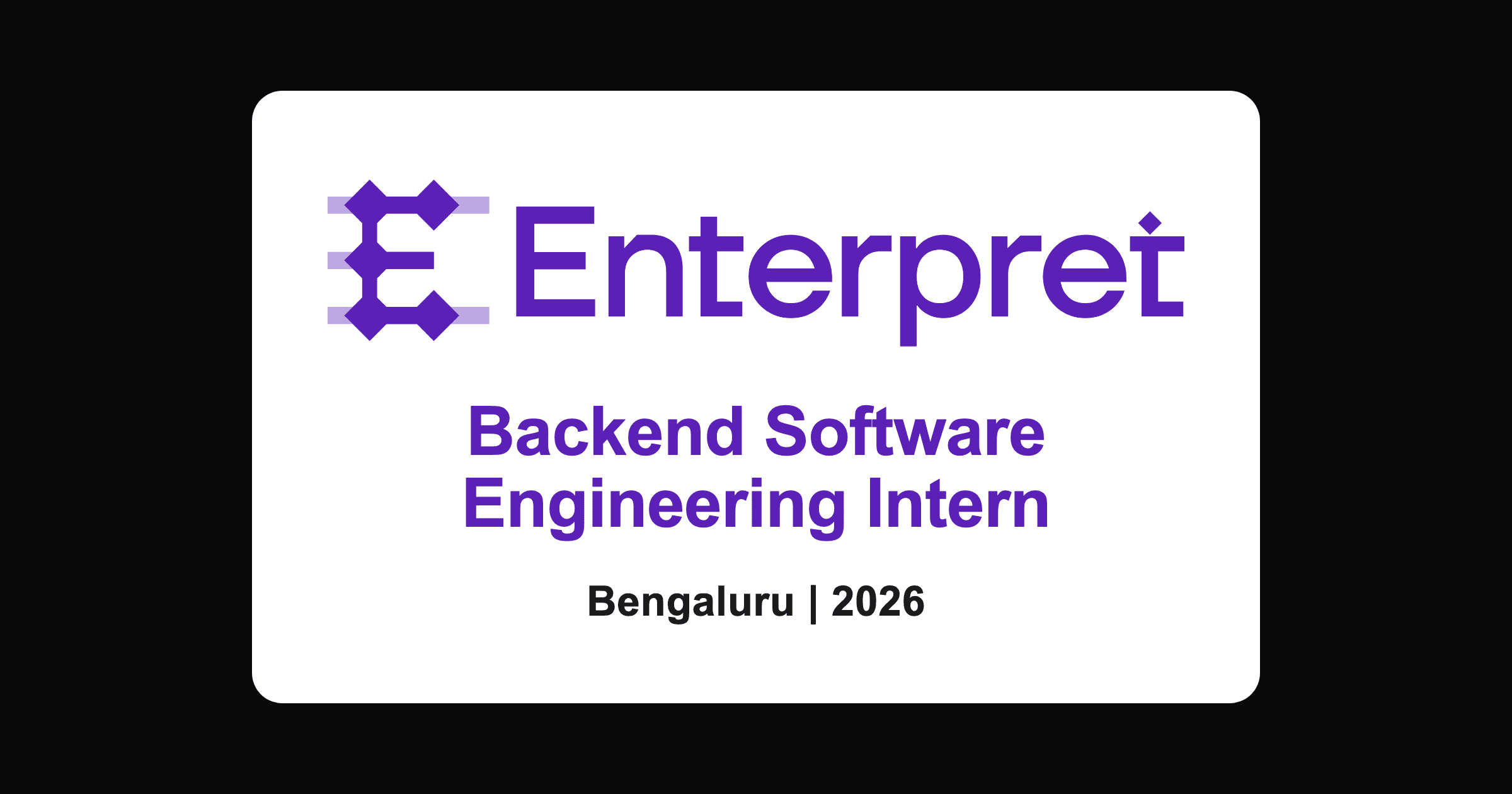 Enterpret backend software engineering intern 2026, Bengaluru