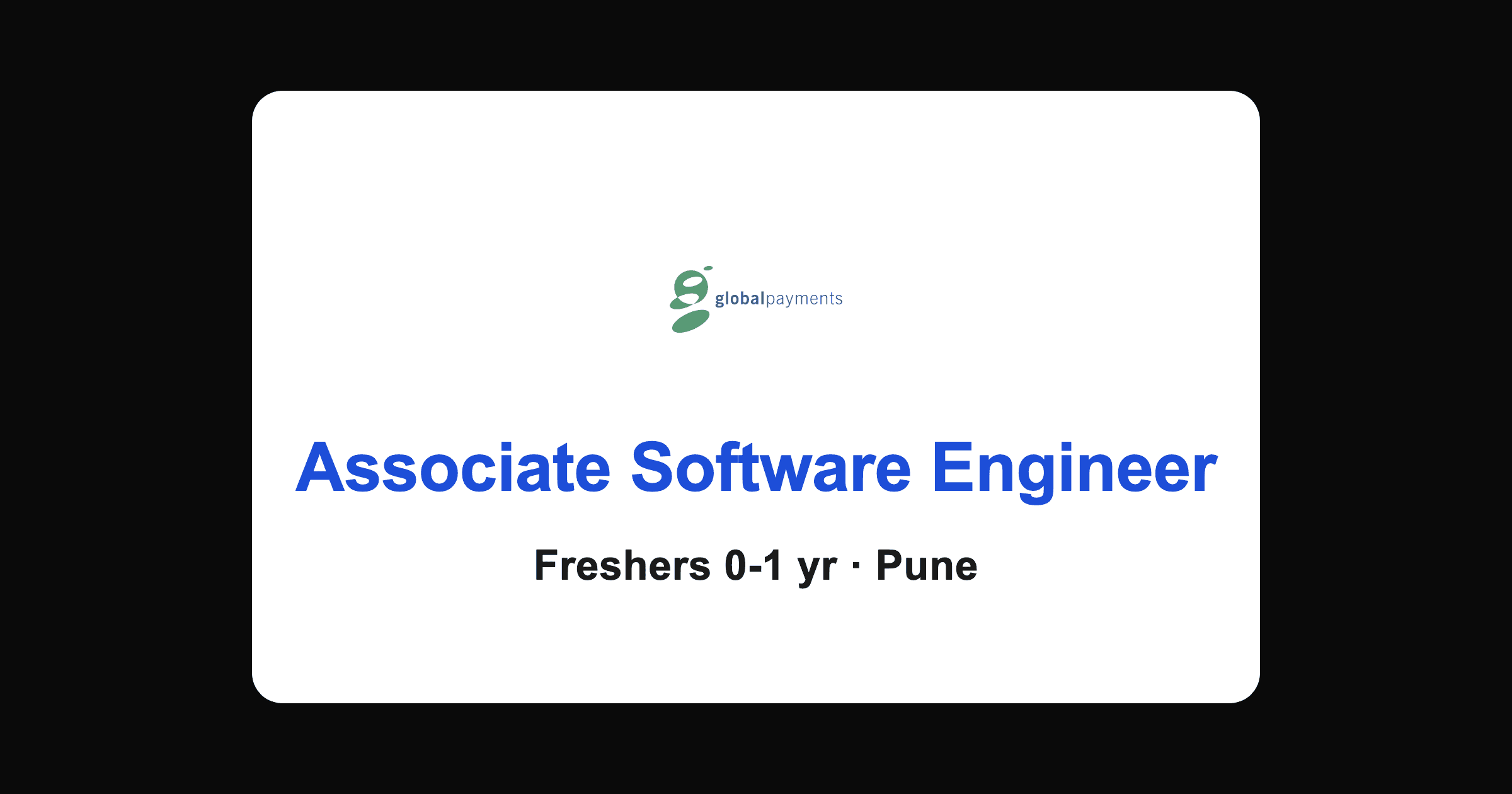 Global Payments Associate Software Engineer 2026, Pune
