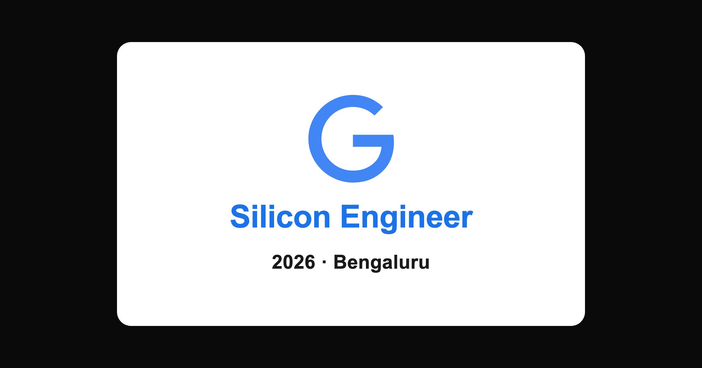 Google Silicon Engineer Hiring 2026 in Bengaluru for Freshers