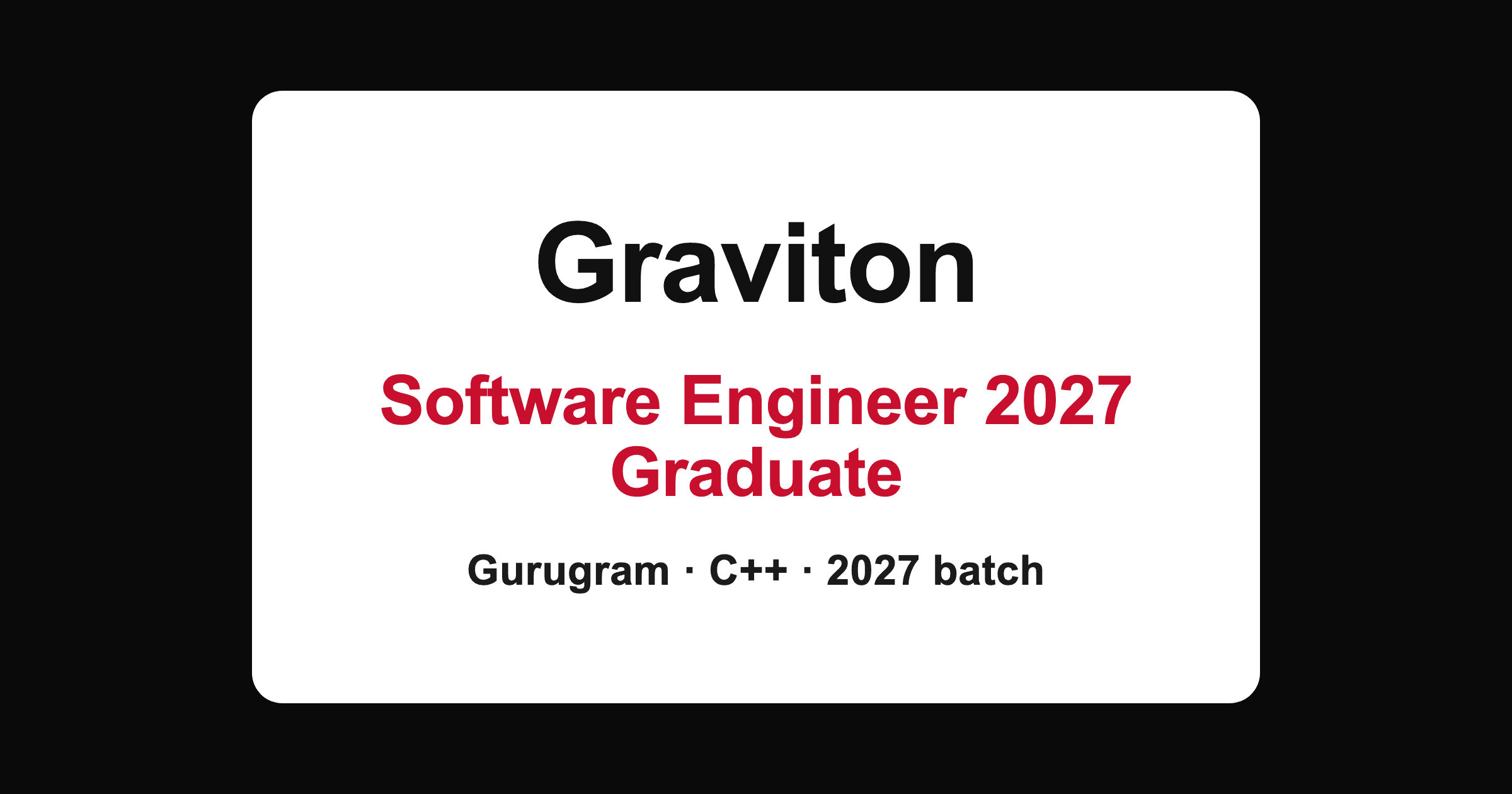 Graviton Software Engineer 2027 graduate hiring in Gurugram
