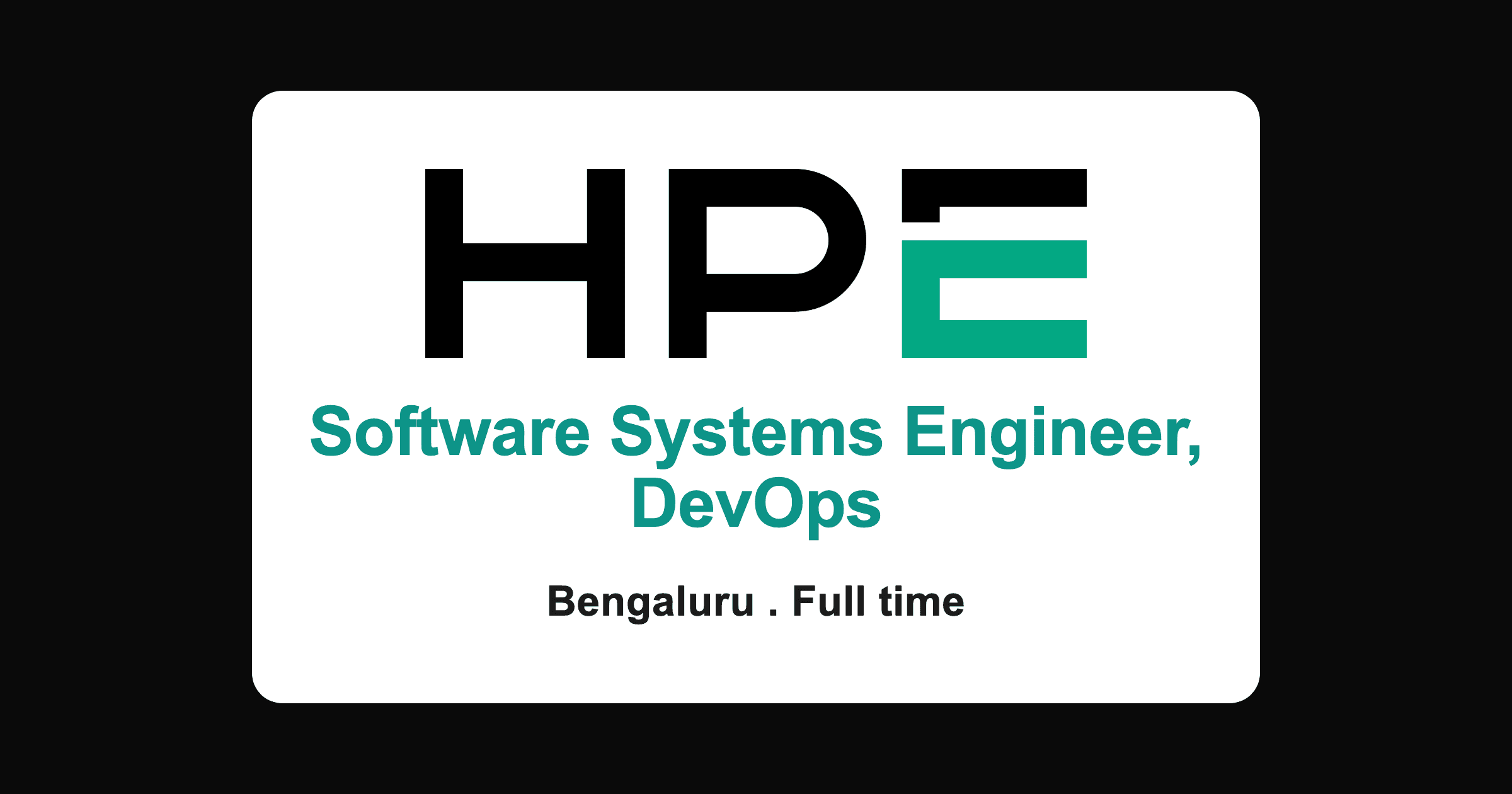 HPE DevOps software engineer hiring in Bengaluru 2026
