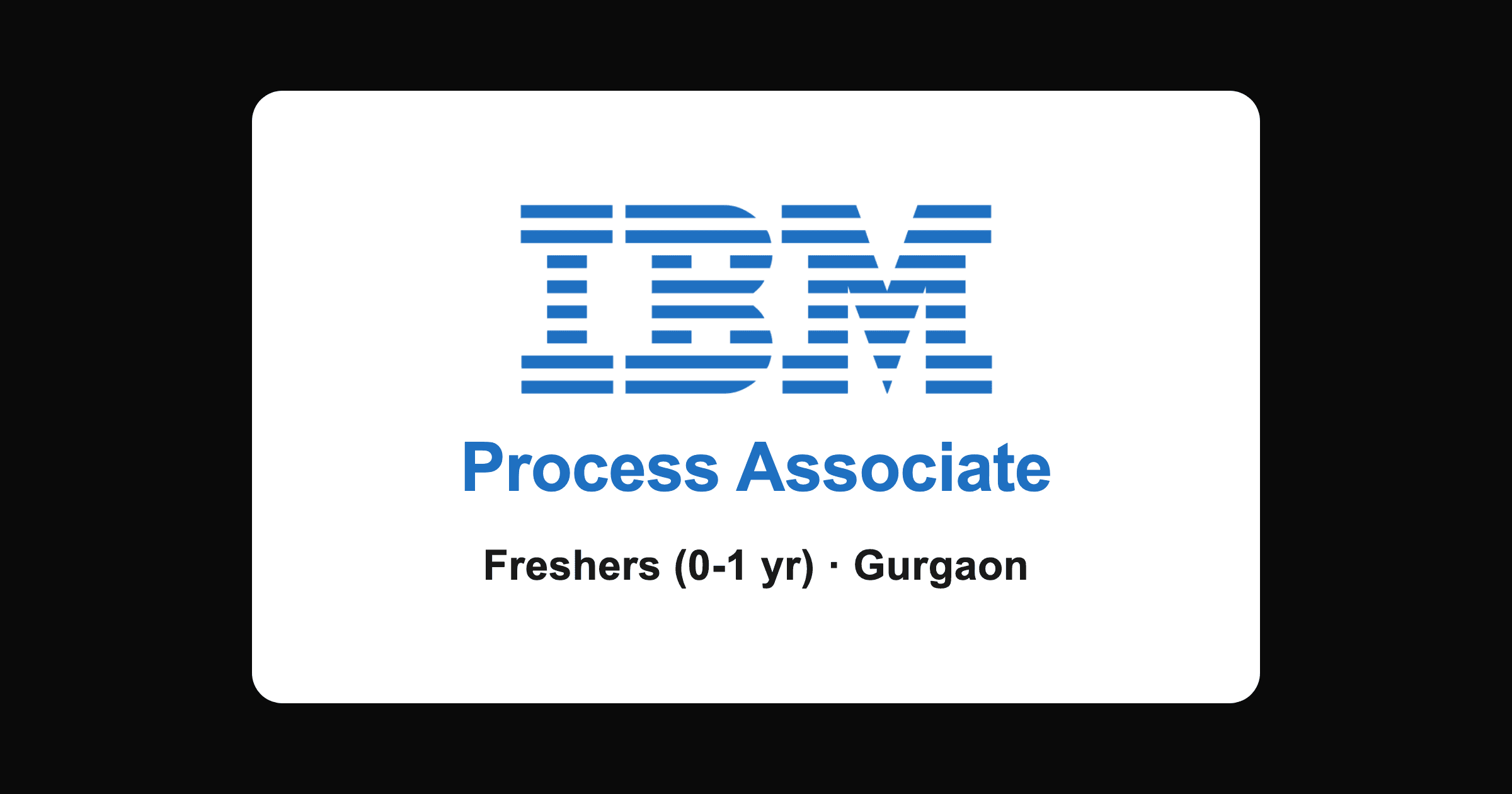 IBM Process Associate Order Management Job in Gurgaon for Freshers