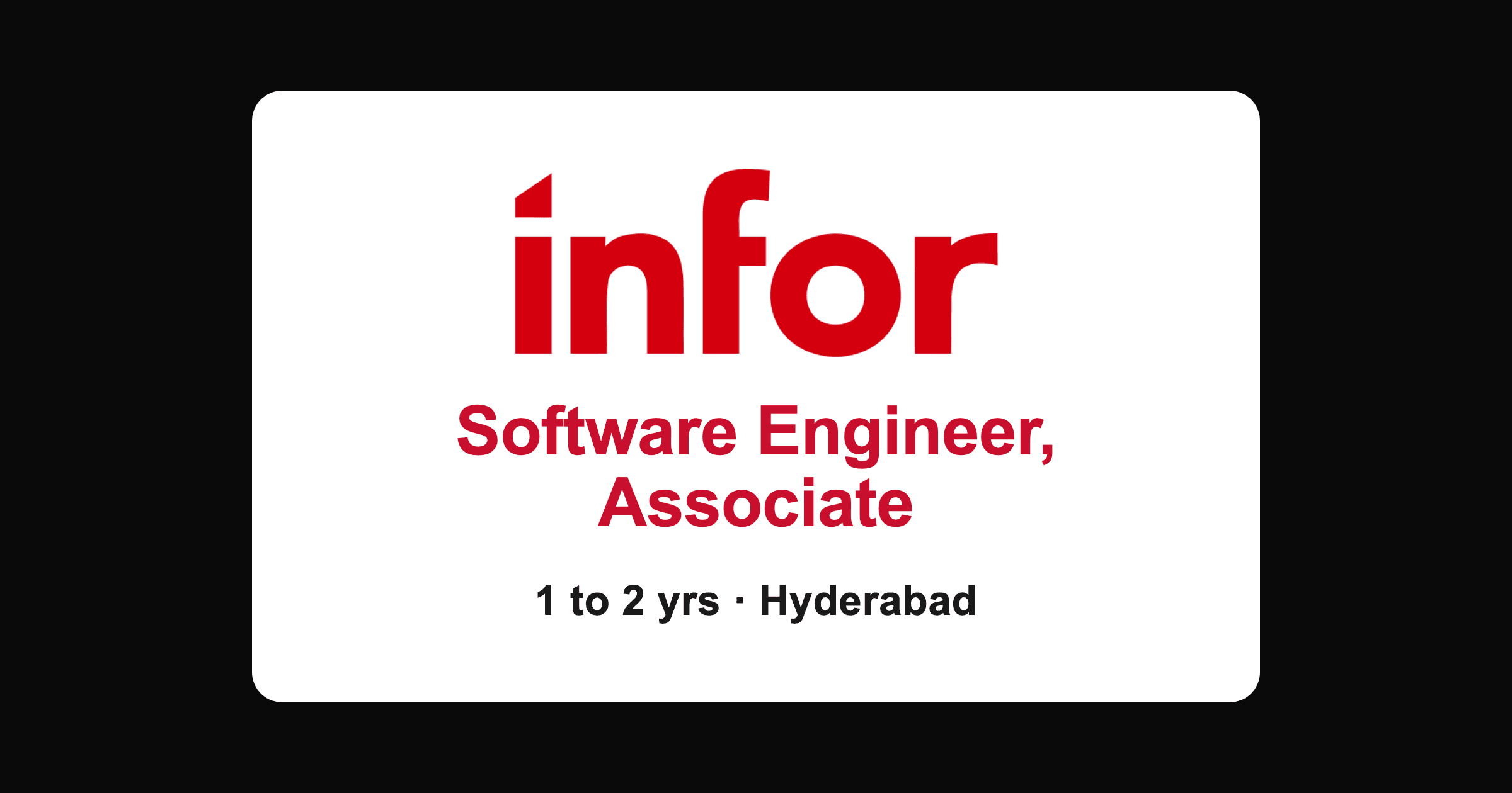 Infor Software Engineer Associate Jobs in Hyderabad 2026