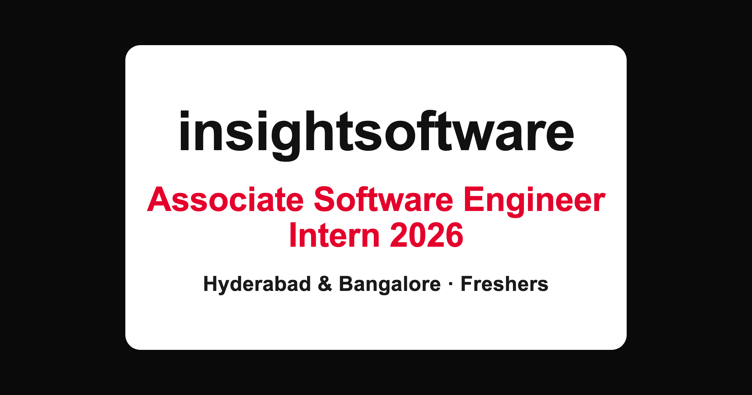 insightsoftware Associate Software Engineer Intern 2026 in Hyderabad