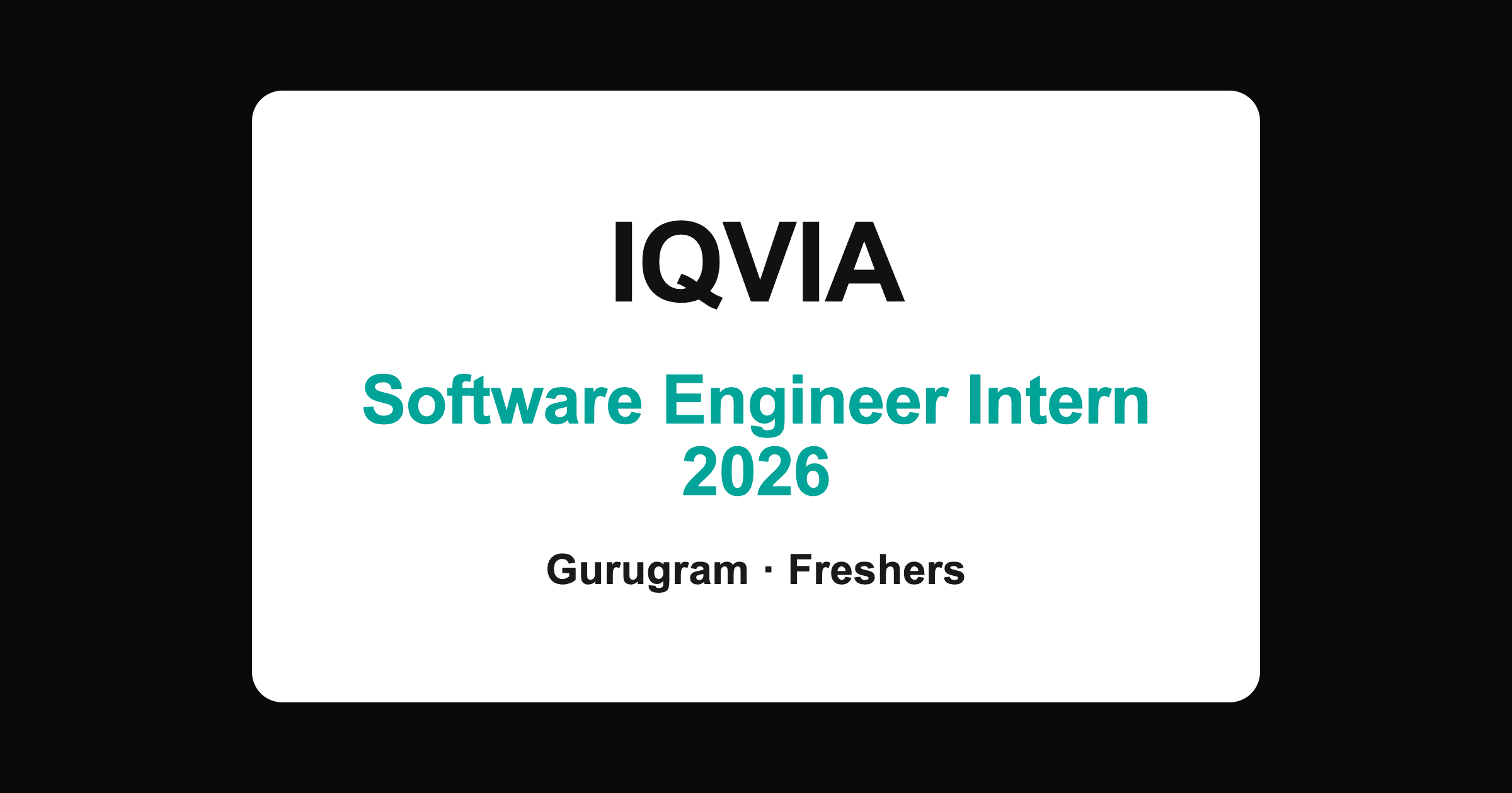 IQVIA Software Engineer Intern 2026 for freshers in Gurugram