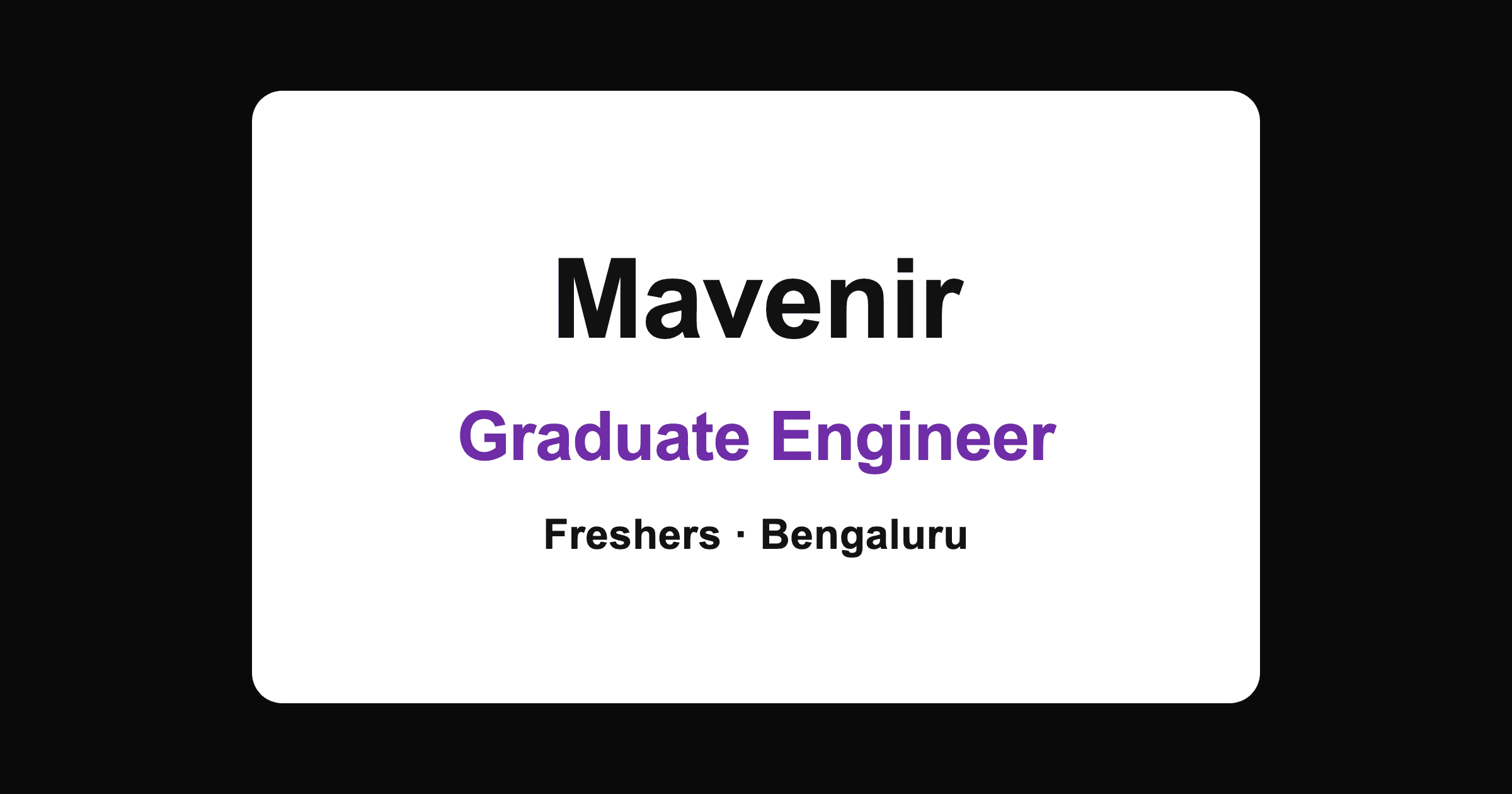 Mavenir Graduate Engineer Jobs in Bangalore 2026 for AI and ML Freshers