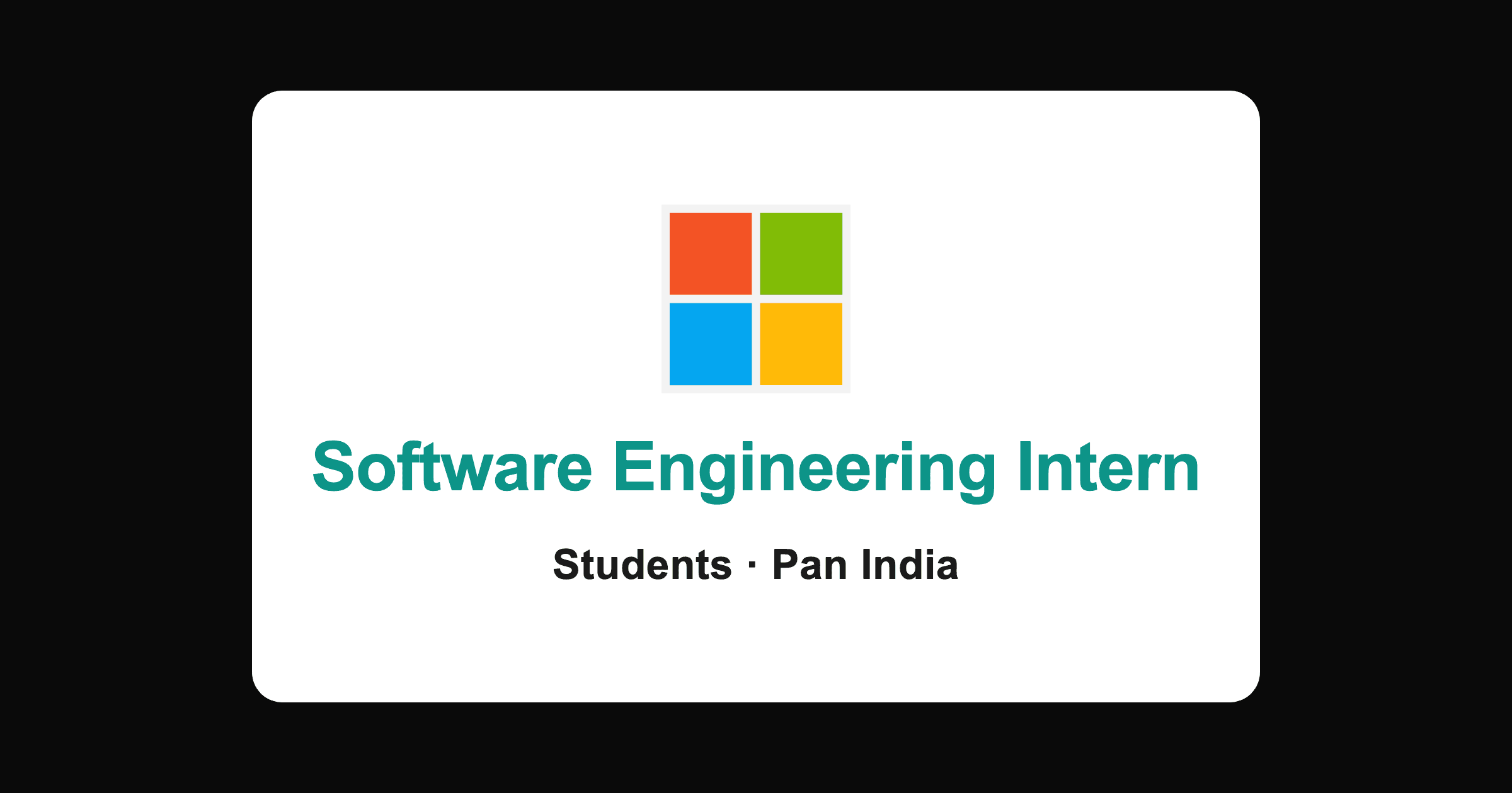 Microsoft internship 2026: SWE intern role, apply by 28 Dec