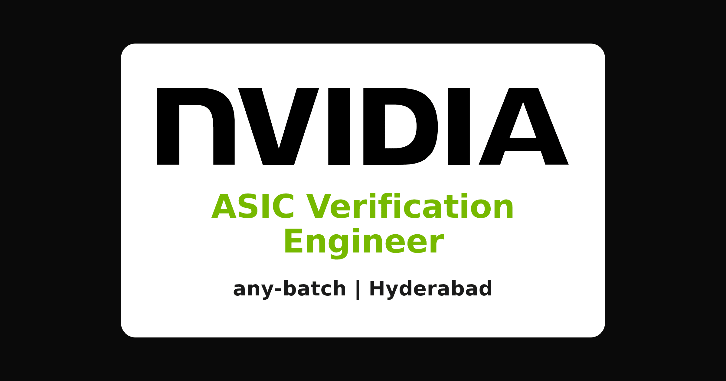 NVIDIA ASIC verification engineer hiring 2026 for freshers