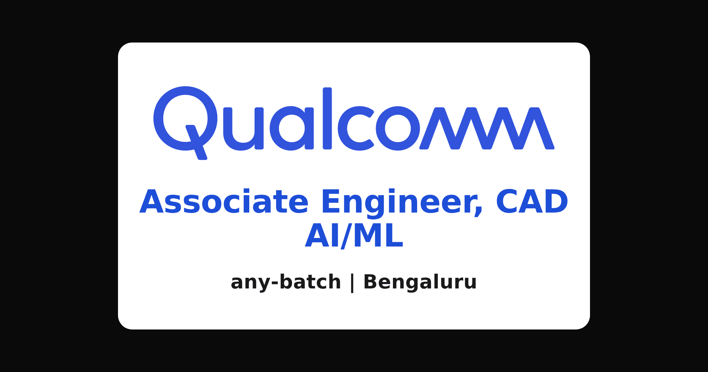 Qualcomm associate engineer 2026 hiring for freshers in Bengaluru