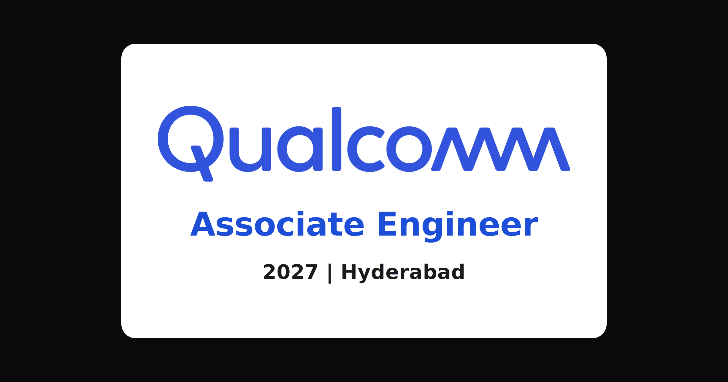 Qualcomm off campus drive 2026 for 2027 batch software engineers