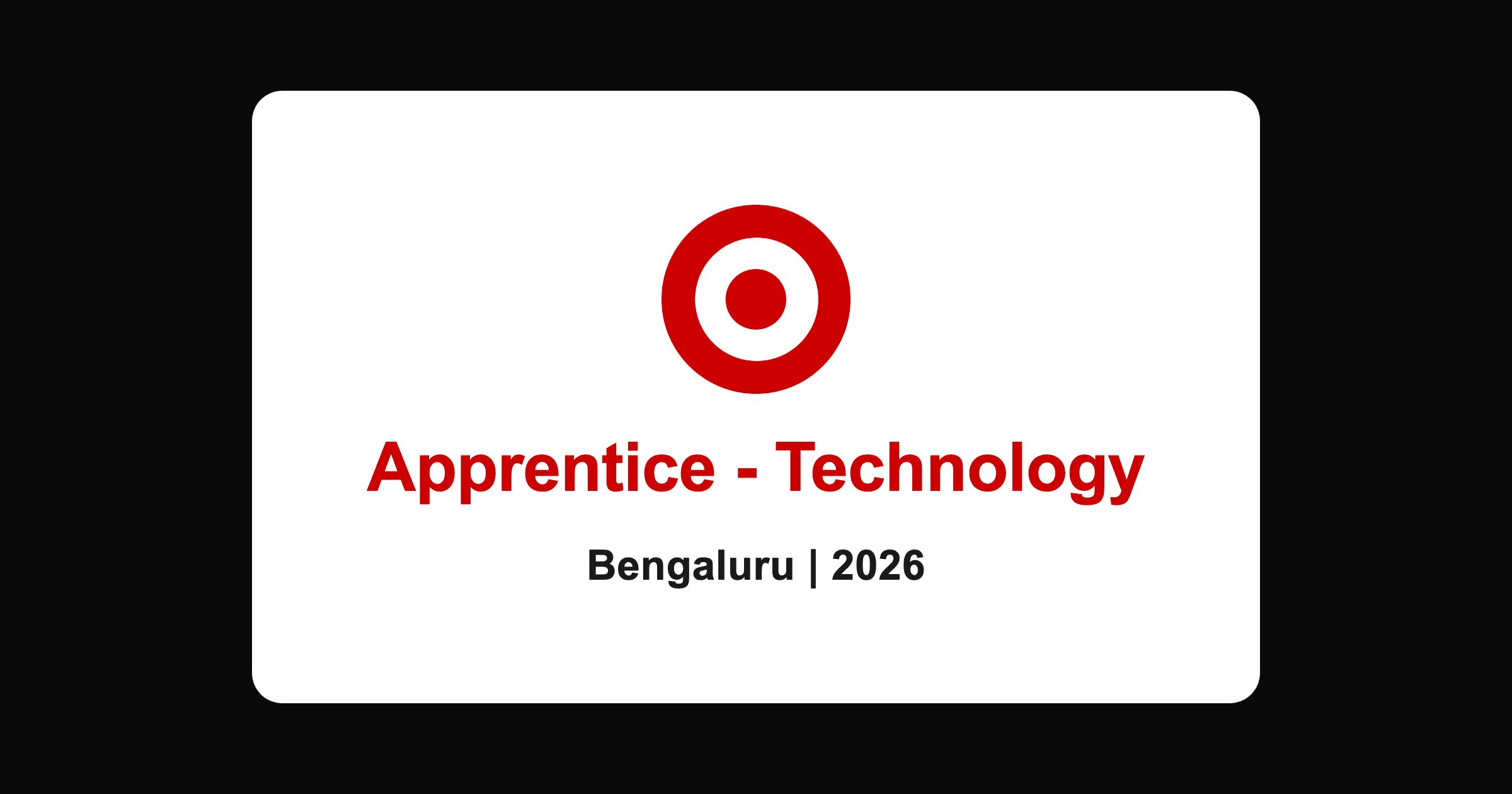 Target technology apprentice hiring 2026, Bengaluru freshers