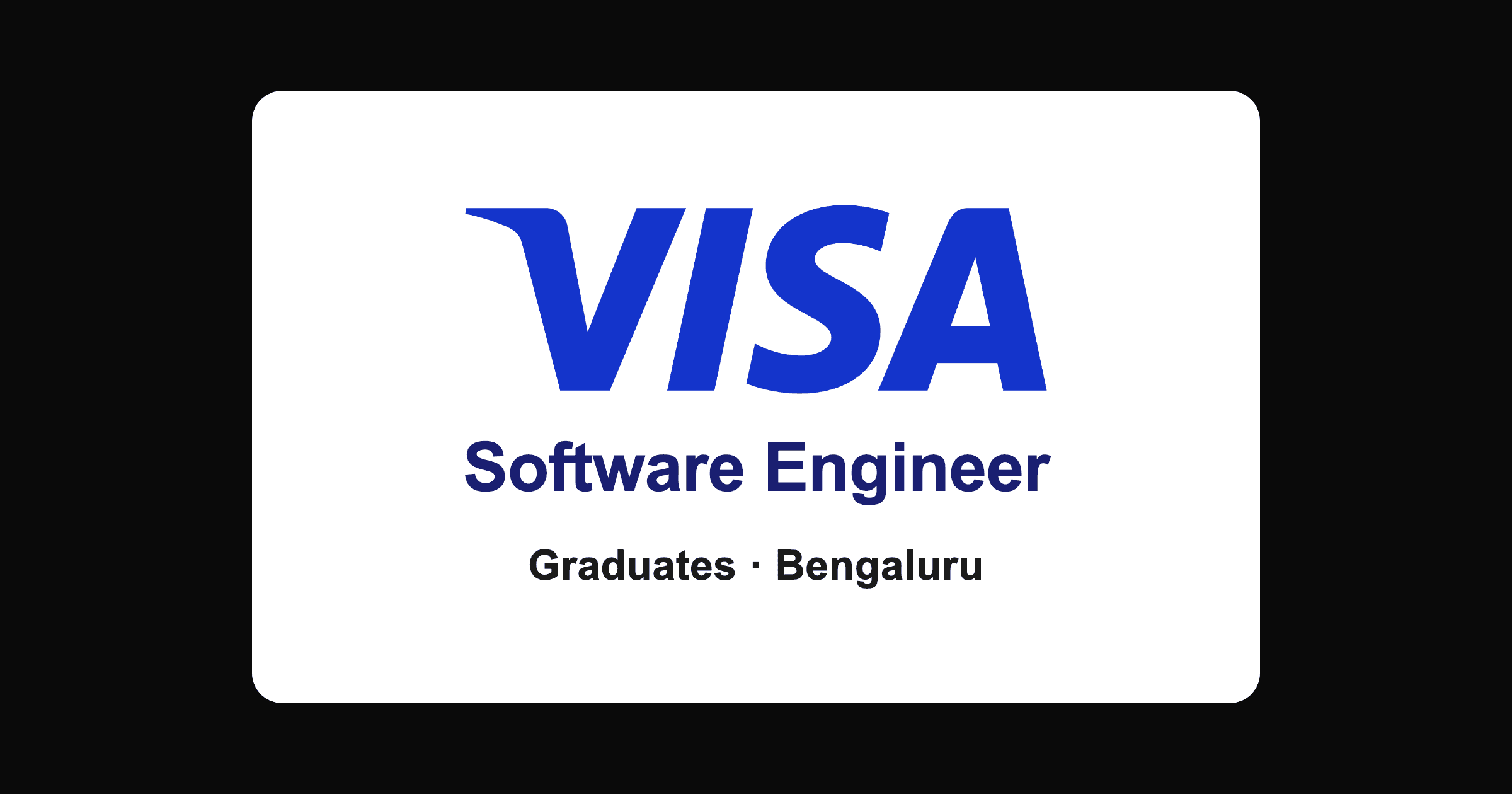 Visa software engineer hiring 2026 for full stack roles in Bengaluru