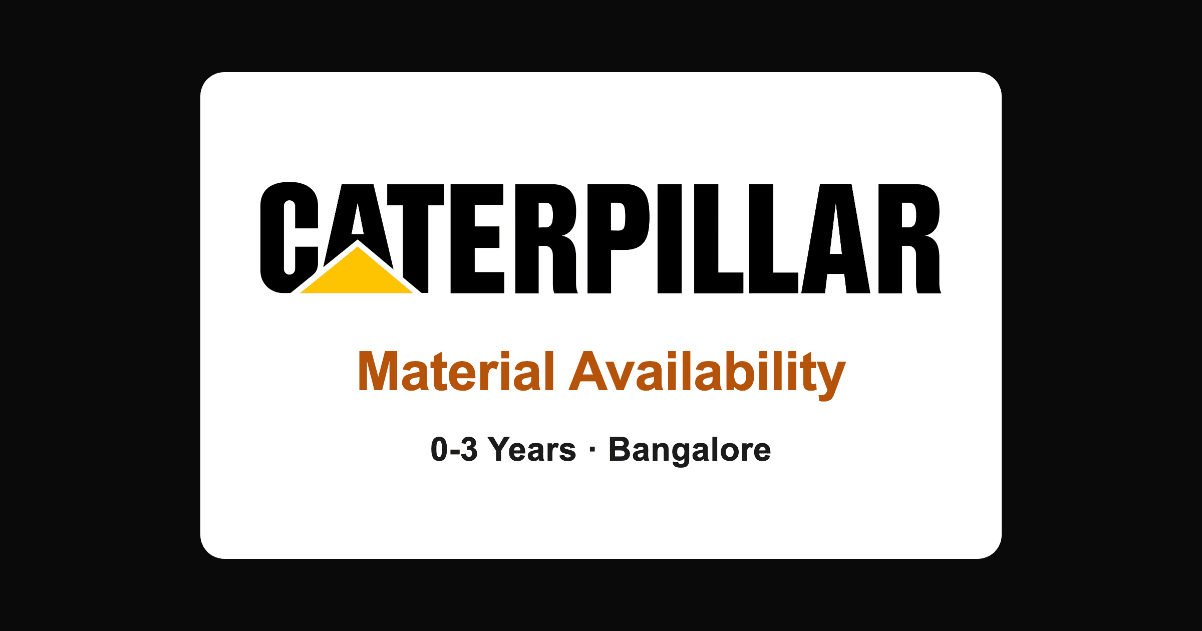 Caterpillar analyst hiring 2026: material availability, Bangalore