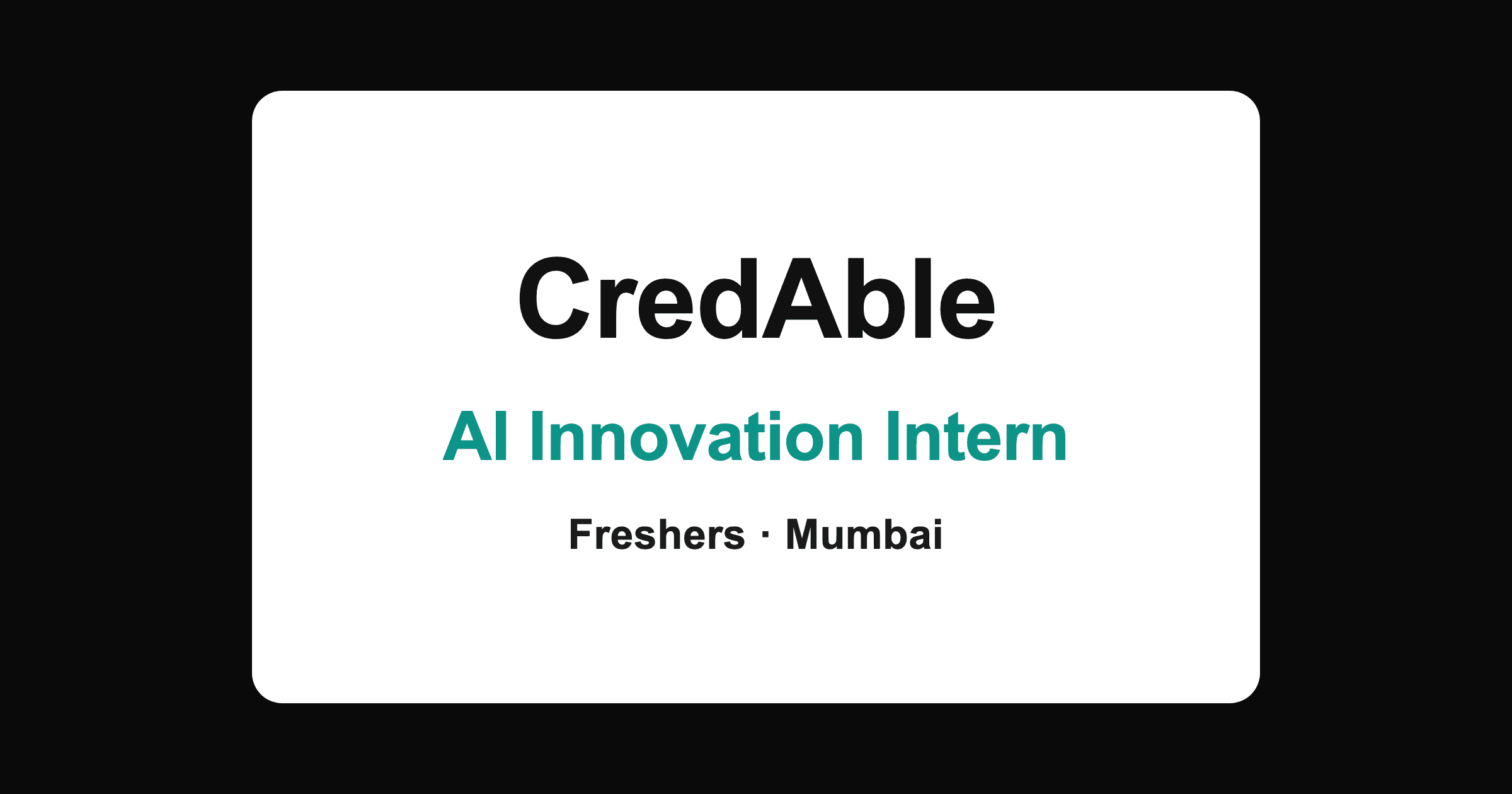 CredAble Internship 2026: AI Innovation Intern in Mumbai