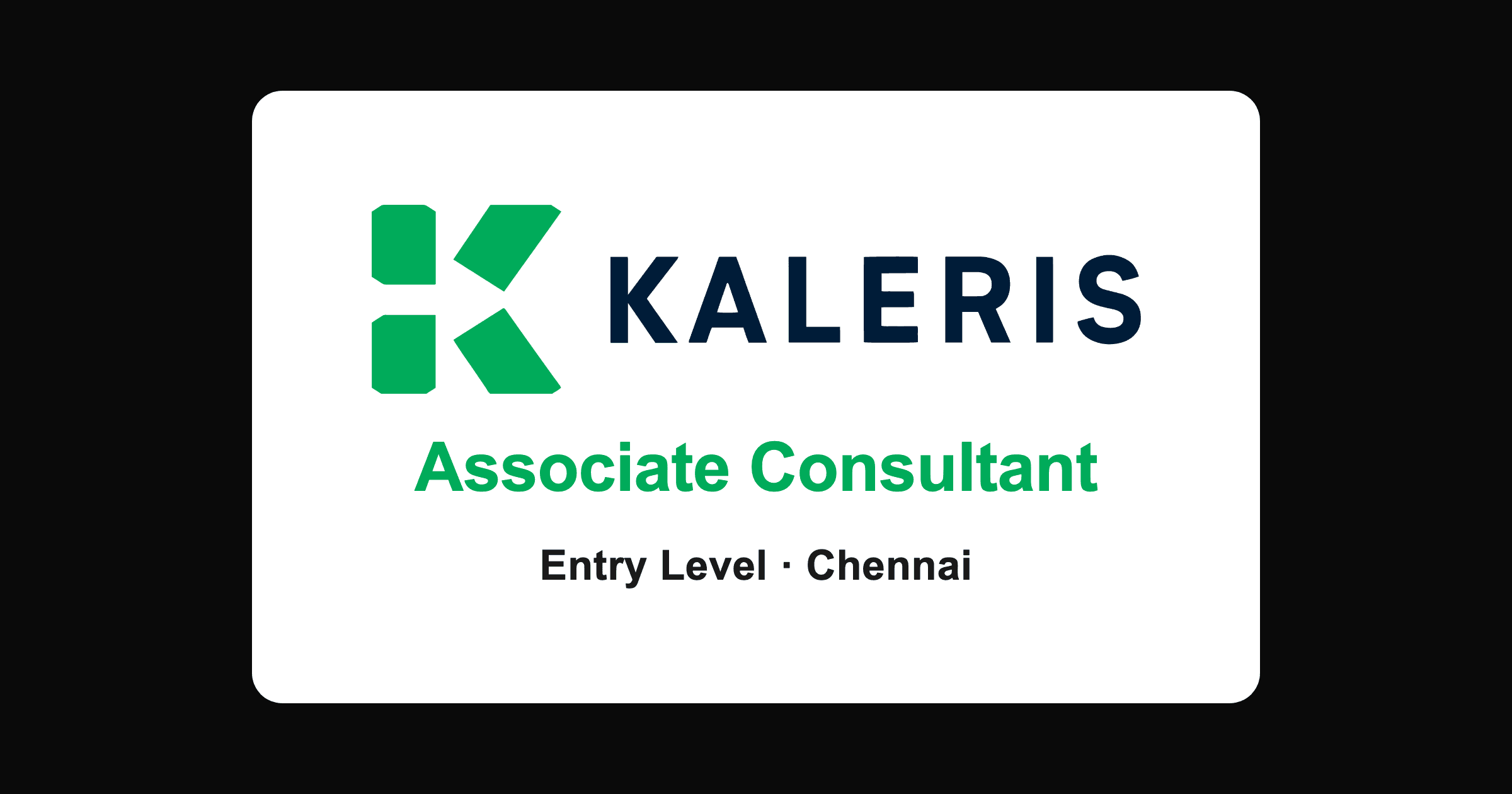 Kaleris Associate Consultant Recruitment 2026, Chennai (Freshers)