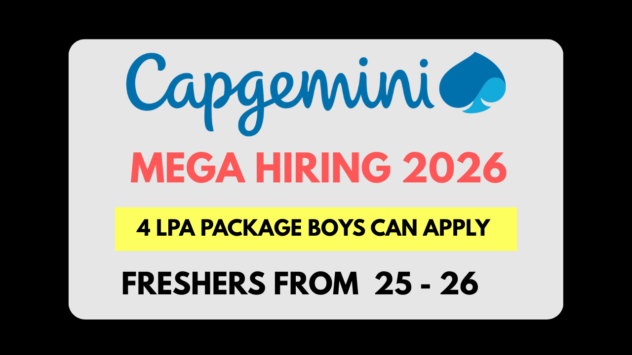 Capgemini Exceller Program 2026 – Software Engineer Job for Freshers