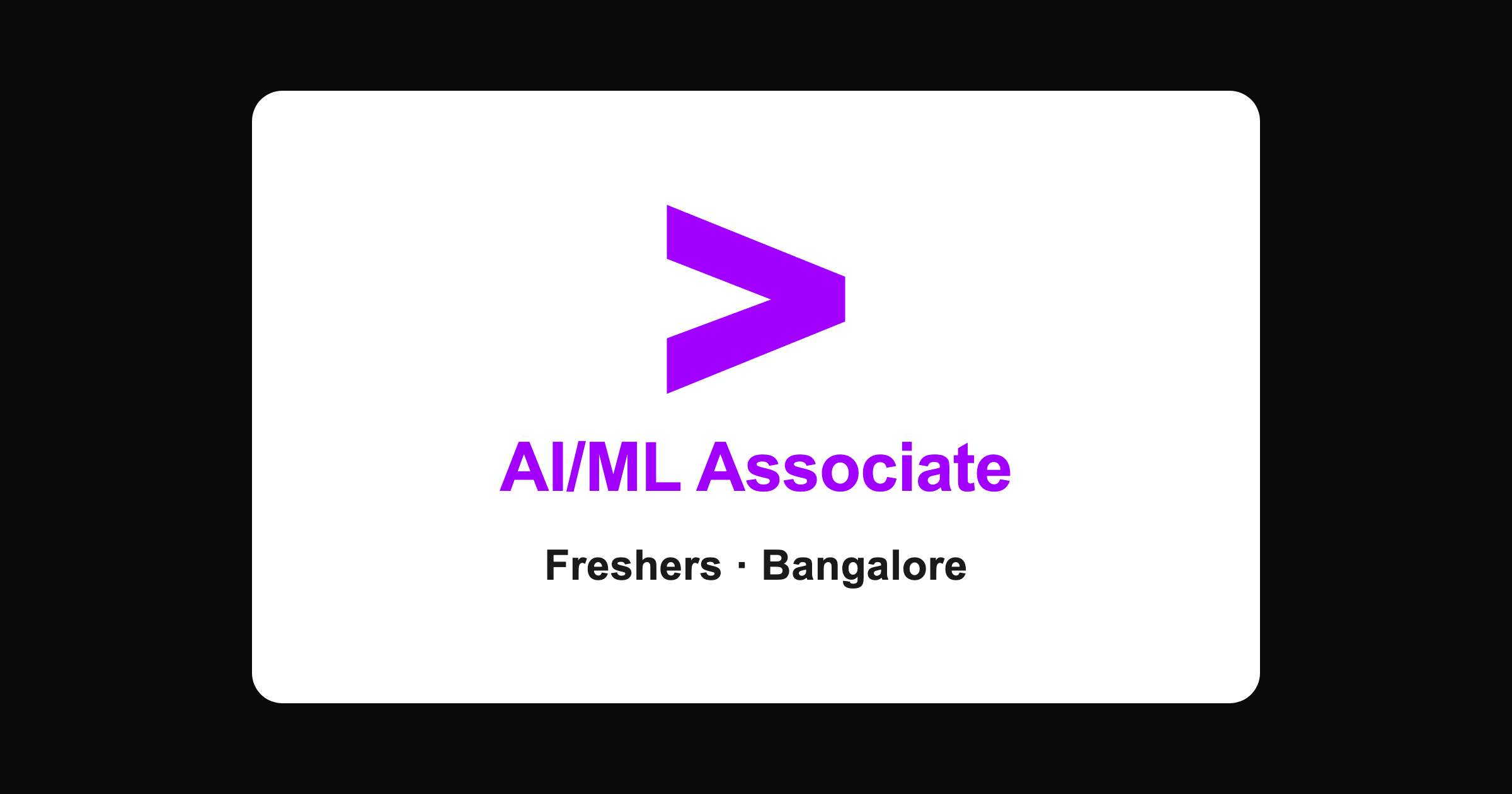 Accenture AI/ML Associate Job in Bangalore 2026 for Freshers