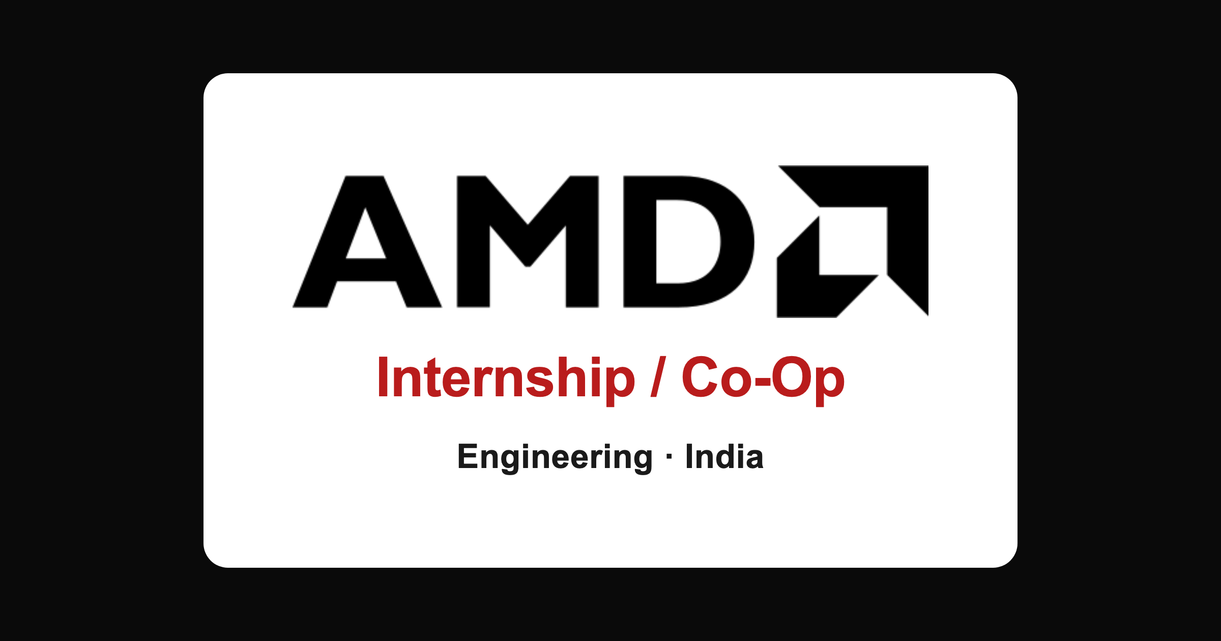 AMD Internship and Co-Op Opportunities in India 2026