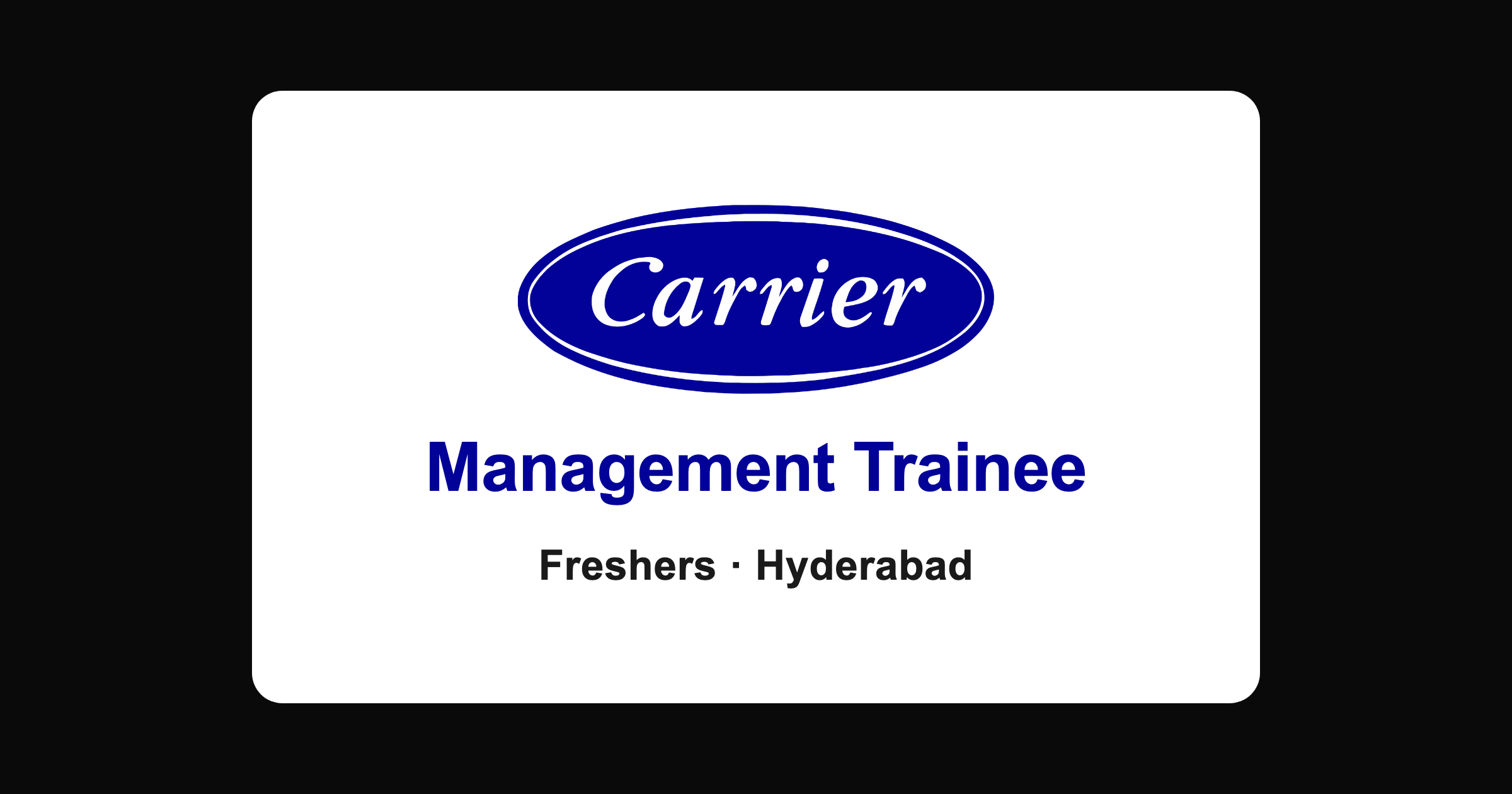 Carrier Management Trainee 2026: Hyderabad role open to freshers