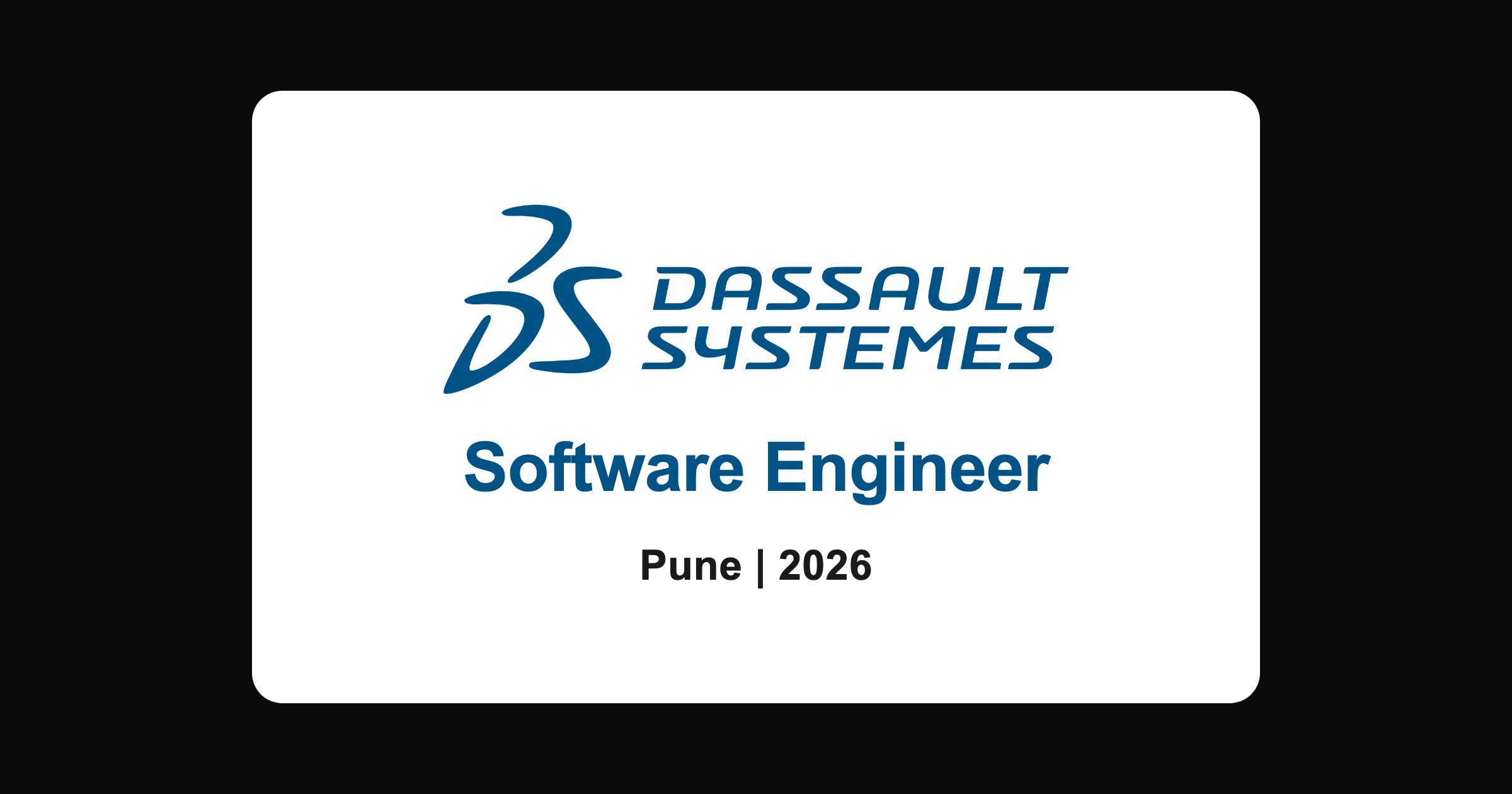 Dassault Systemes software engineer recruitment 2026, Pune