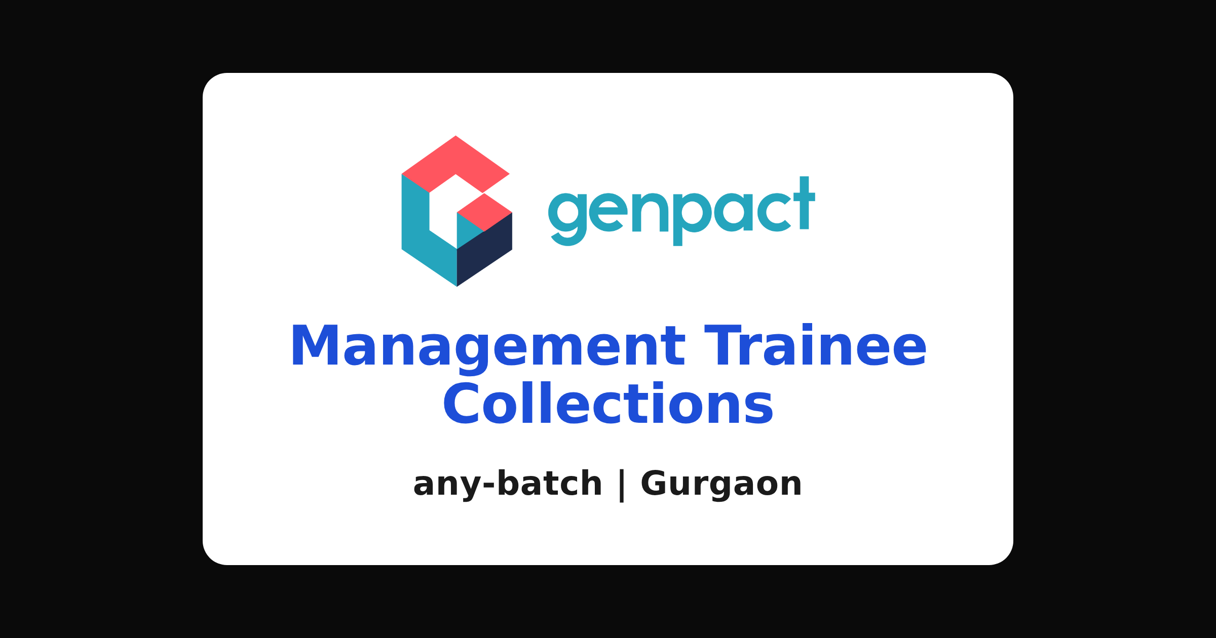 Genpact management trainee 2026 hiring in Gurgaon