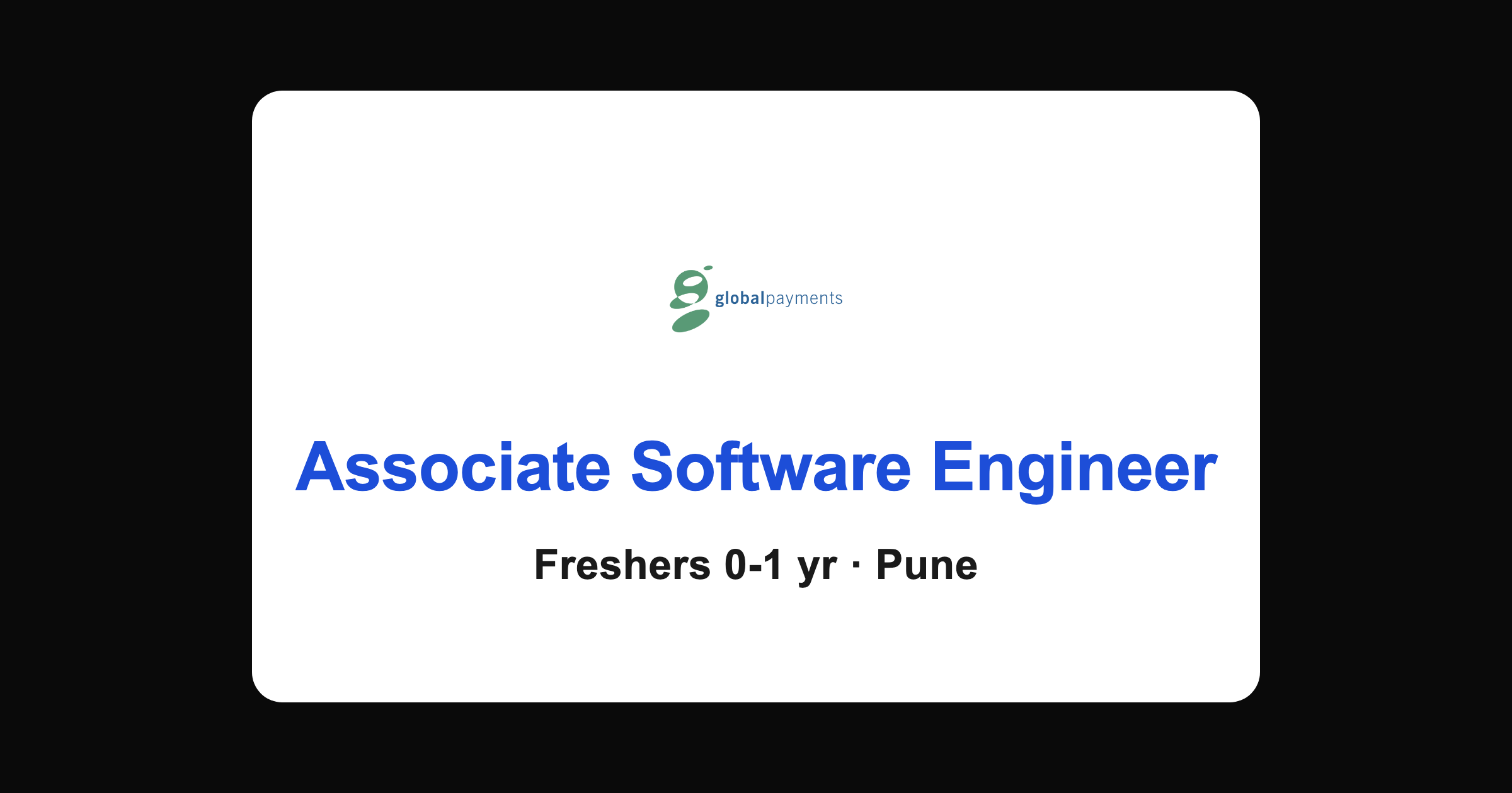 Global Payments Associate Software Engineer Hiring 2026 | ClassicJobs Global Payments Associate Software Engineer 2026 off-campus hiring banner for freshers in Pune, apply via ClassicJobs