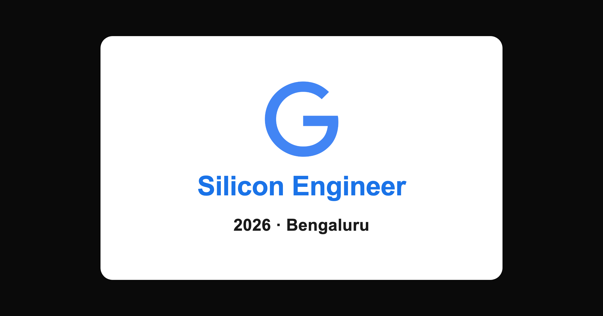 Google Silicon Engineer Hiring 2026 in Bengaluru for Freshers