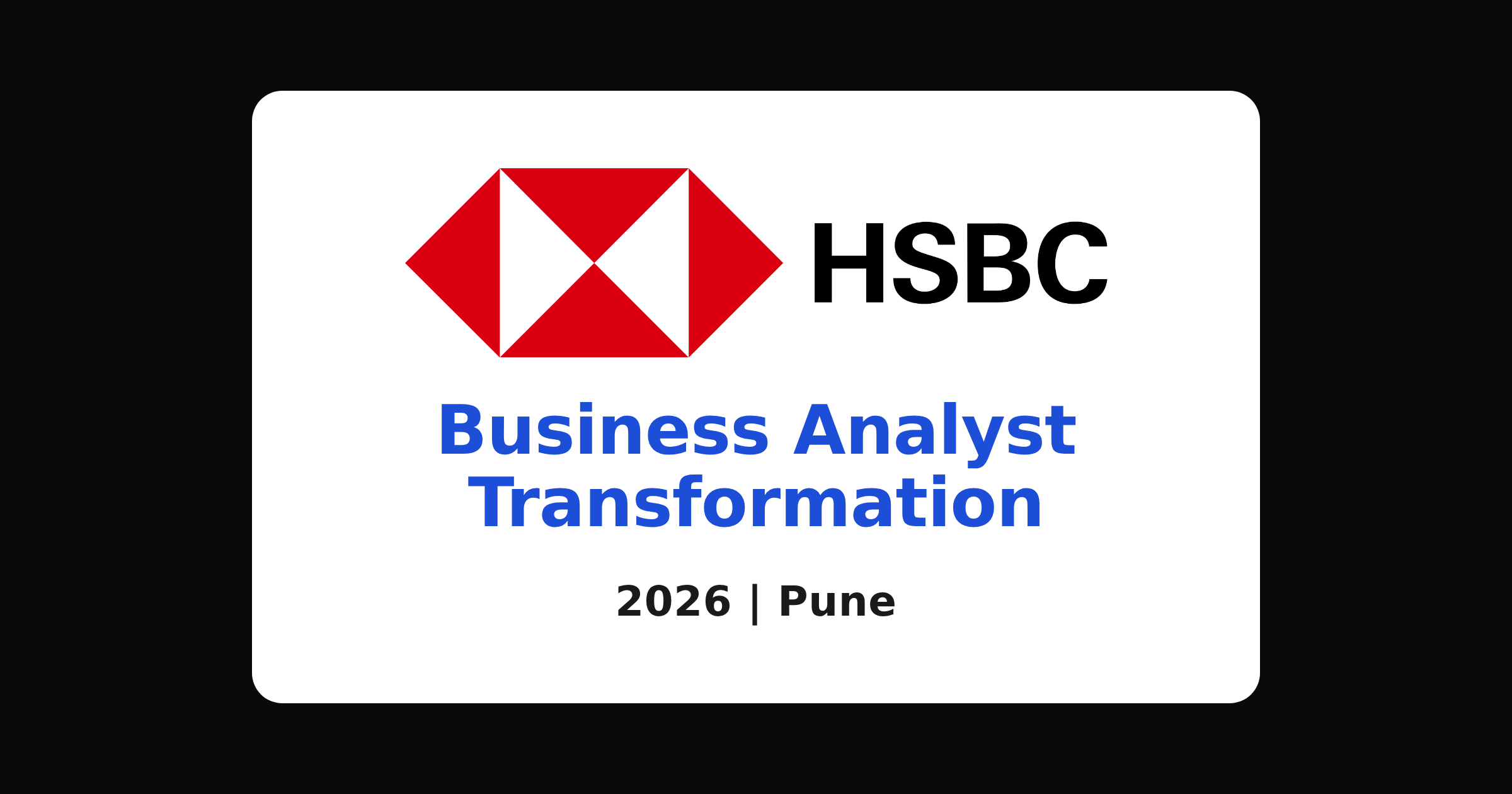 HSBC recruitment 2026: business analyst job in Bengaluru