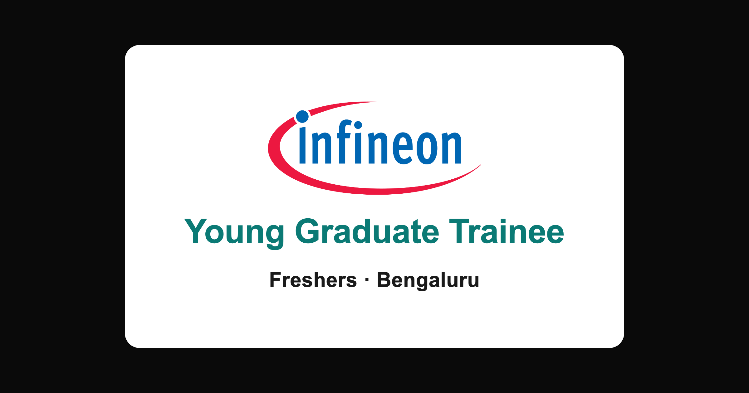 Infineon young graduate trainee hiring 2026 for freshers, Bengaluru