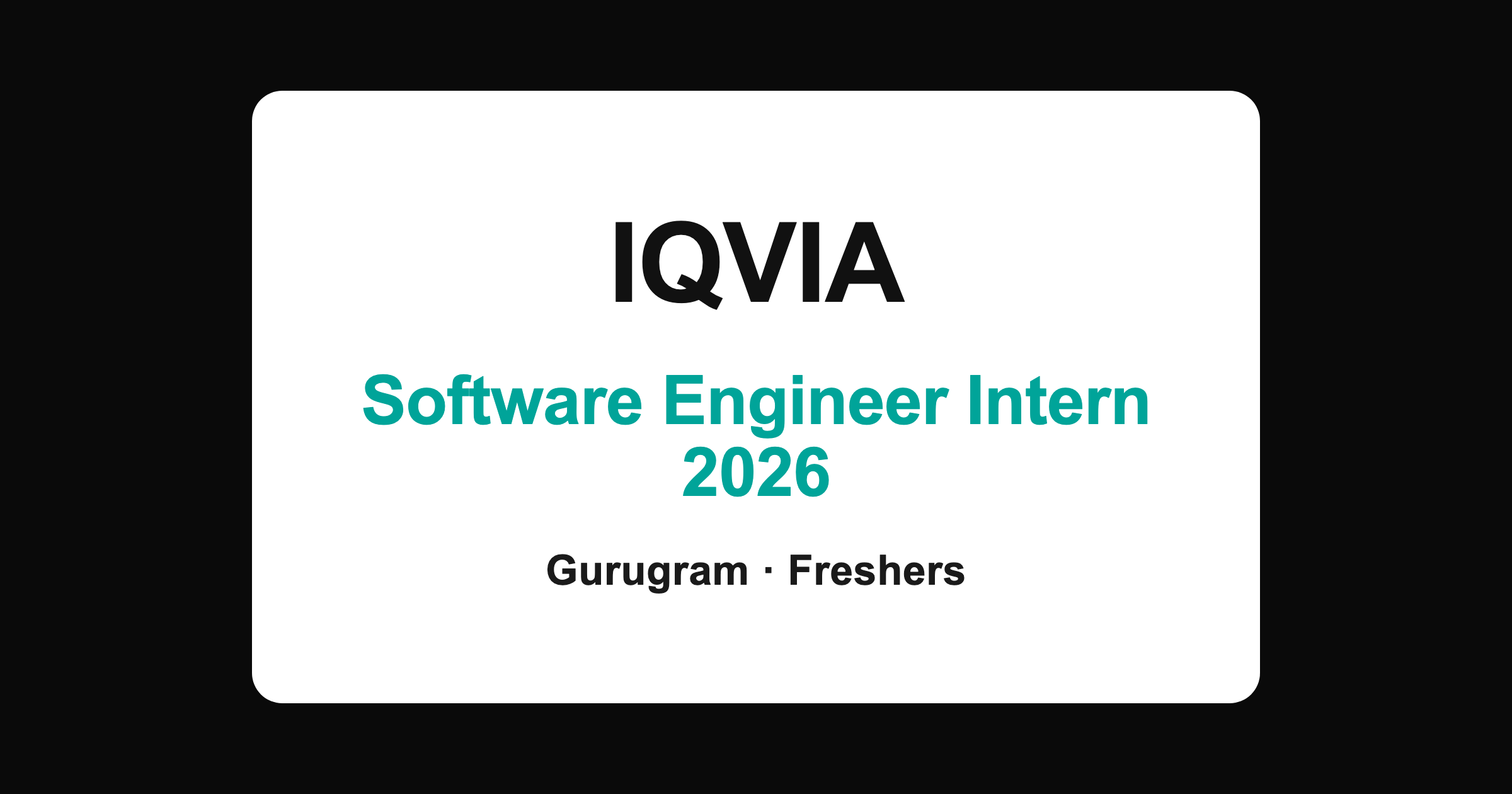 IQVIA Software Engineer Intern 2026 for freshers in Gurugram