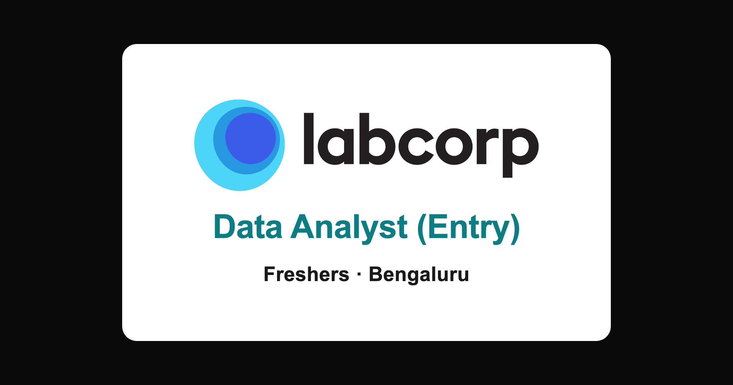 Labcorp Data Analyst recruitment 2026, Bengaluru: freshers