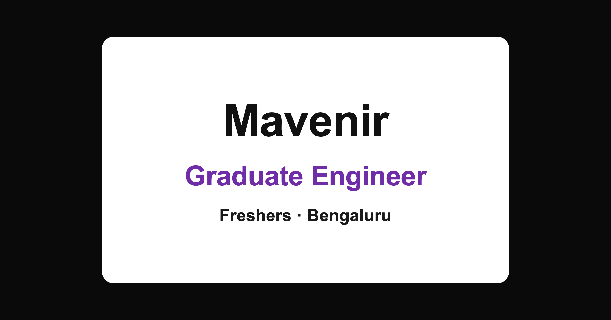 Mavenir Graduate Engineer Jobs in Bangalore 2026 for AI and ML Freshers