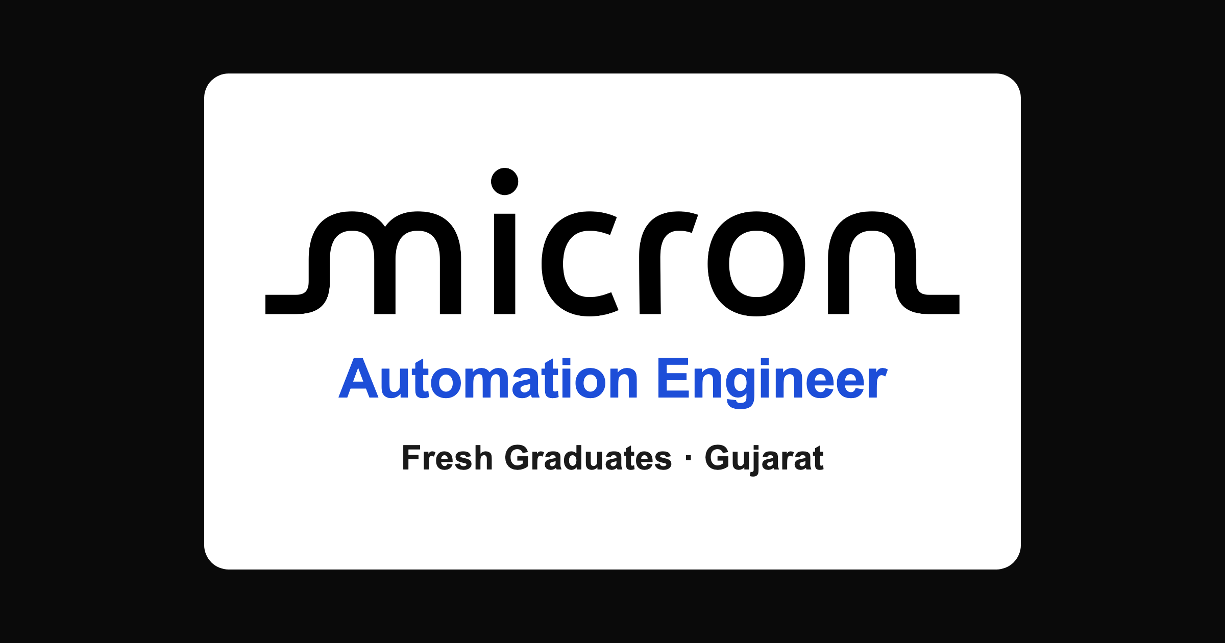 Micron associate automation engineer hiring 2026, Gujarat freshers