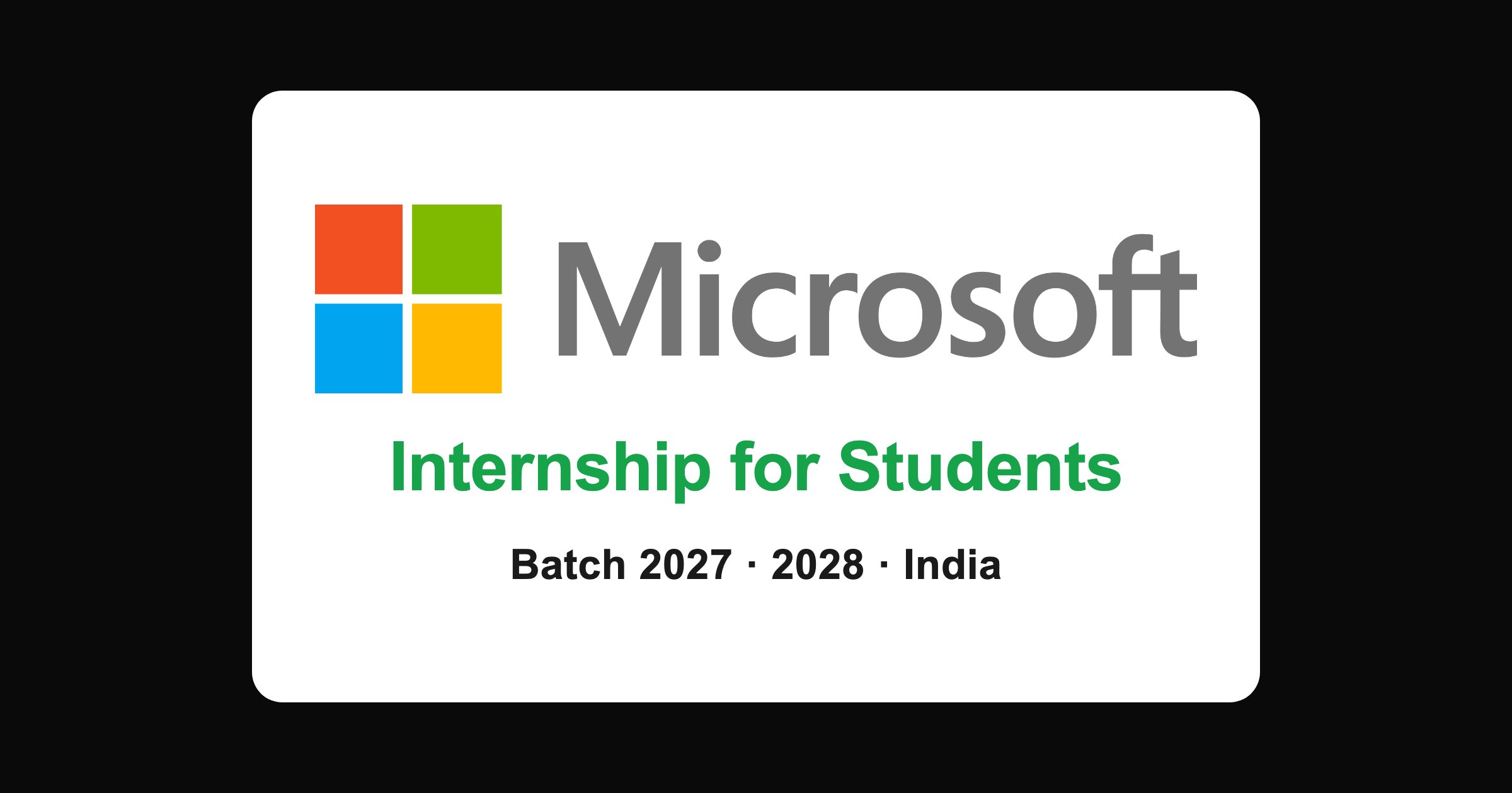 Microsoft Internship India 2026: Student Program Now Open