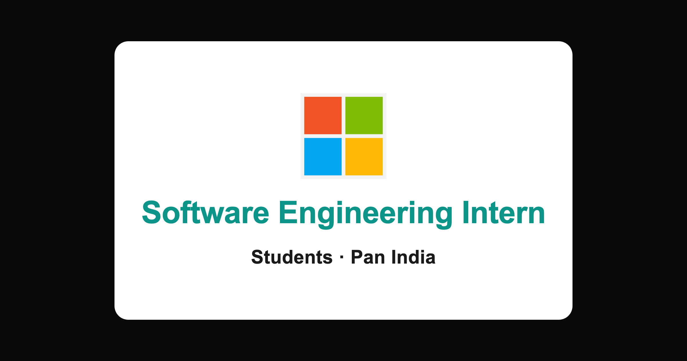 Microsoft SWE Intern Hiring 2026 | Classic Jobs Microsoft Software Engineering Intern 2026 hiring banner for students across India, apply via Classic Jobs