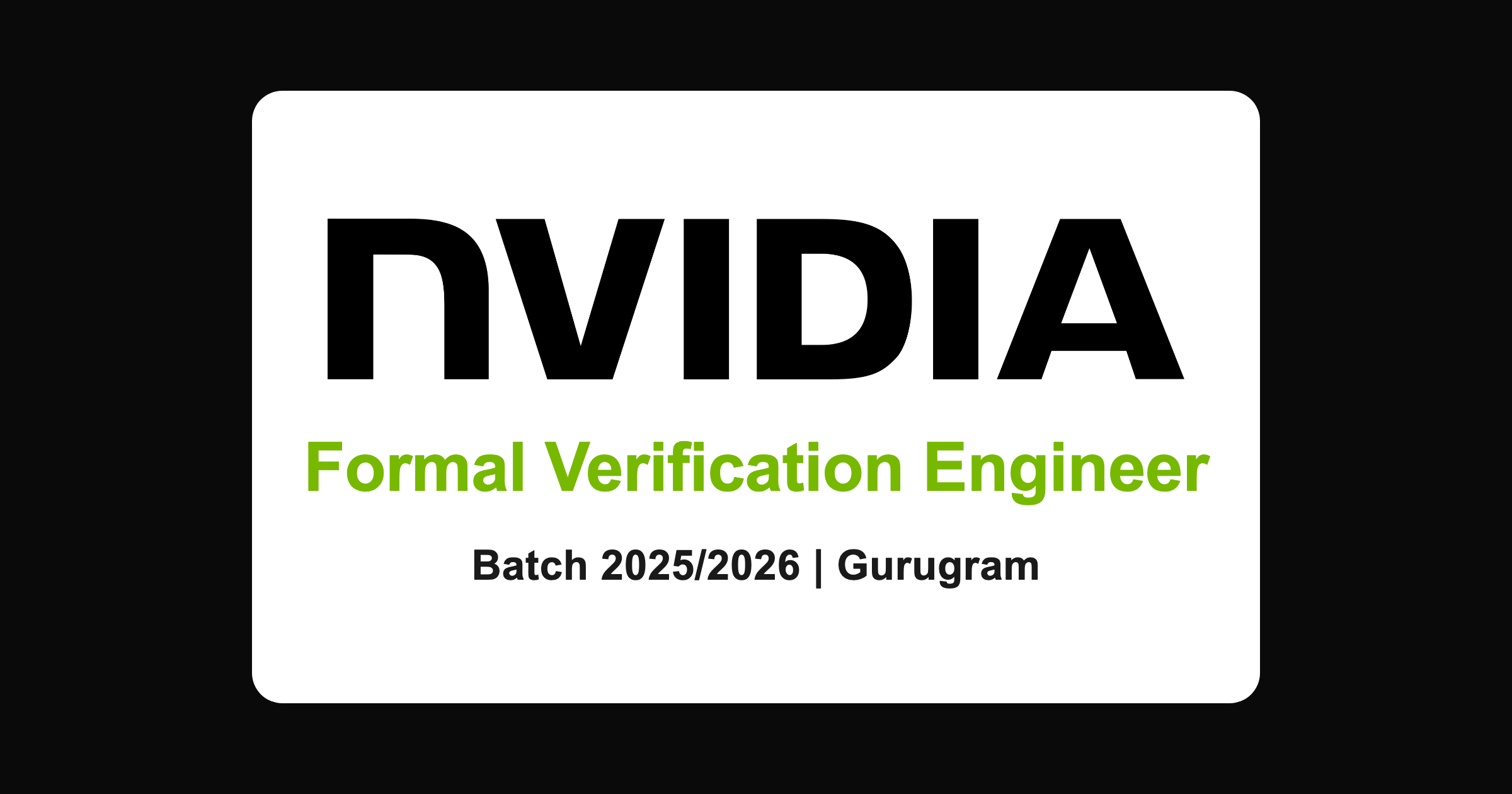 NVIDIA Formal Verification Engineer 2026: New College Graduate Role in Gurugram