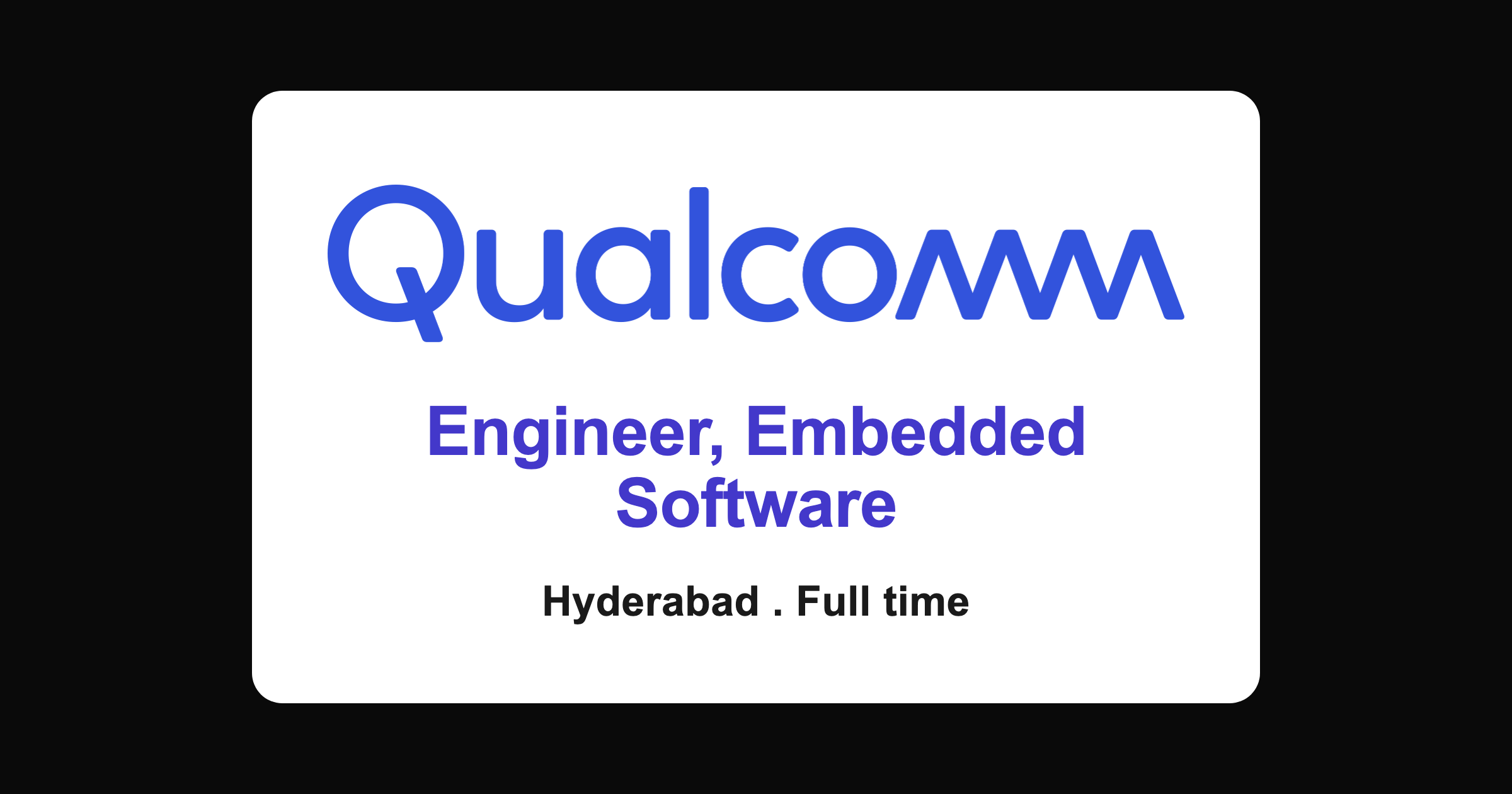 Qualcomm embedded software engineer job in Hyderabad