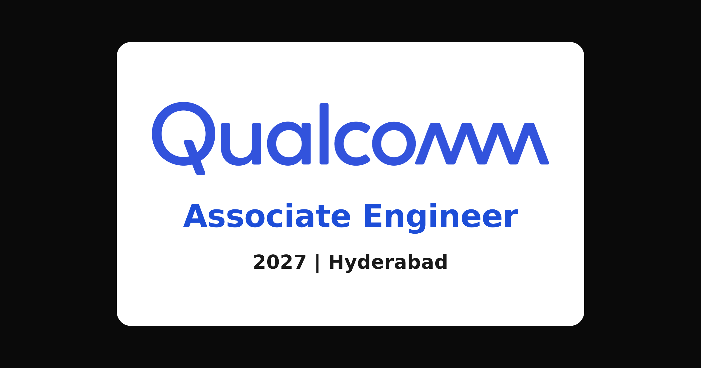 Qualcomm off campus drive 2026 for 2027 batch software engineers