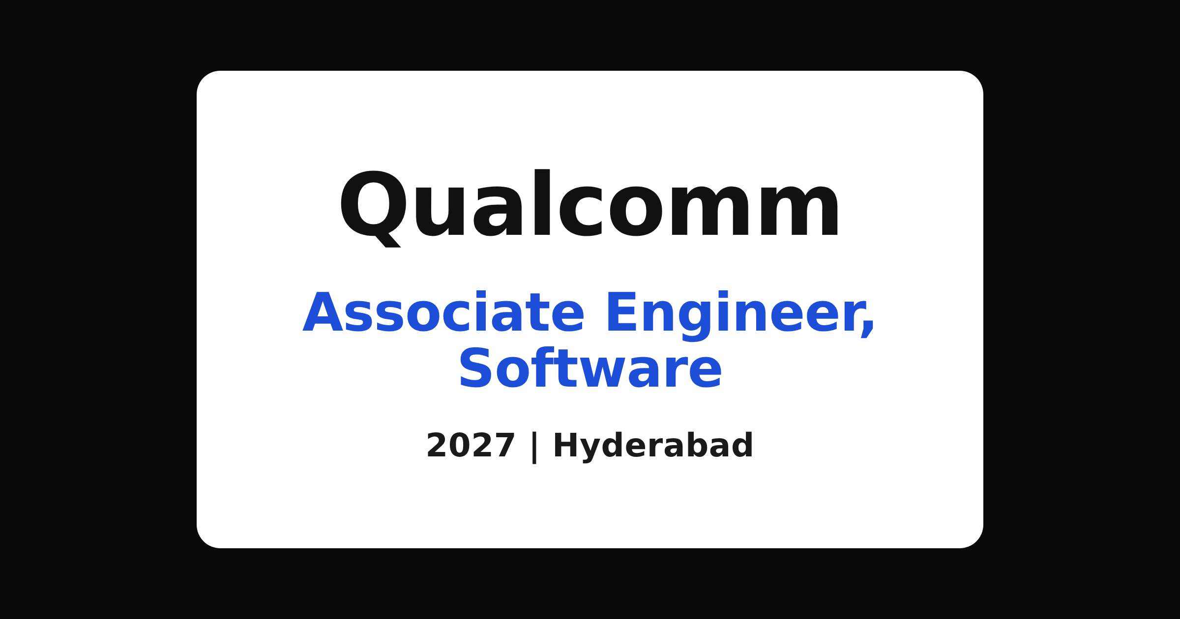 Qualcomm off campus drive 2026 for 2027 batch software engineers