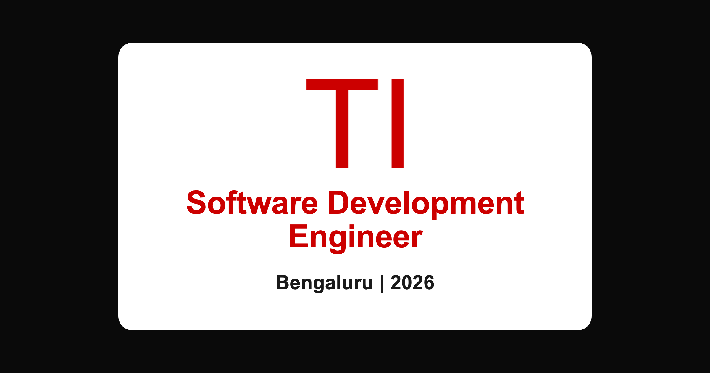 Texas Instruments Software Development Engineer Hiring 2026 | ClassicJobs Texas Instruments Software Development Engineer 2026 off-campus hiring banner for freshers in Bengaluru, apply via ClassicJobs