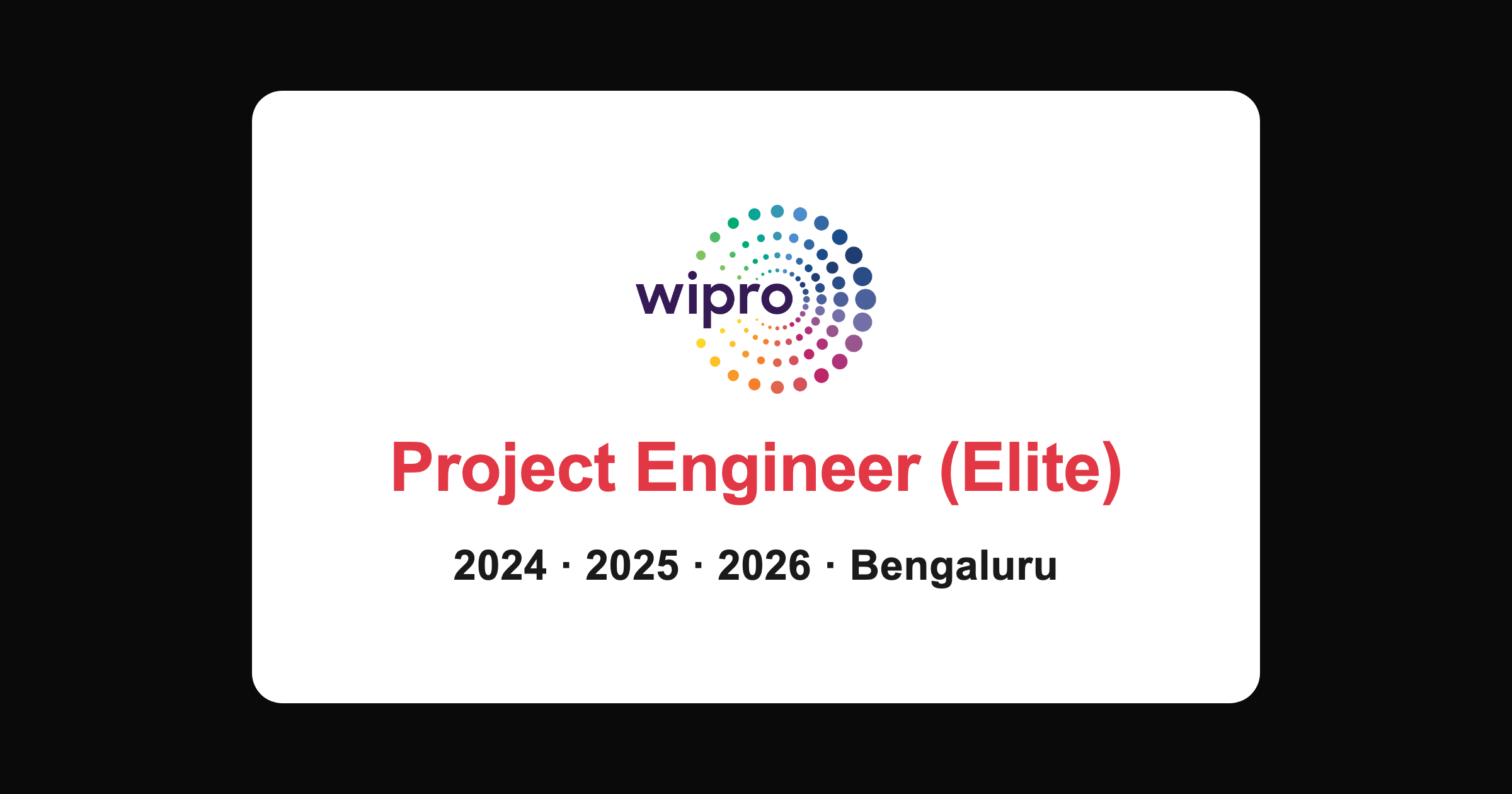 Wipro Elite Project Engineer Job in Bengaluru 2026