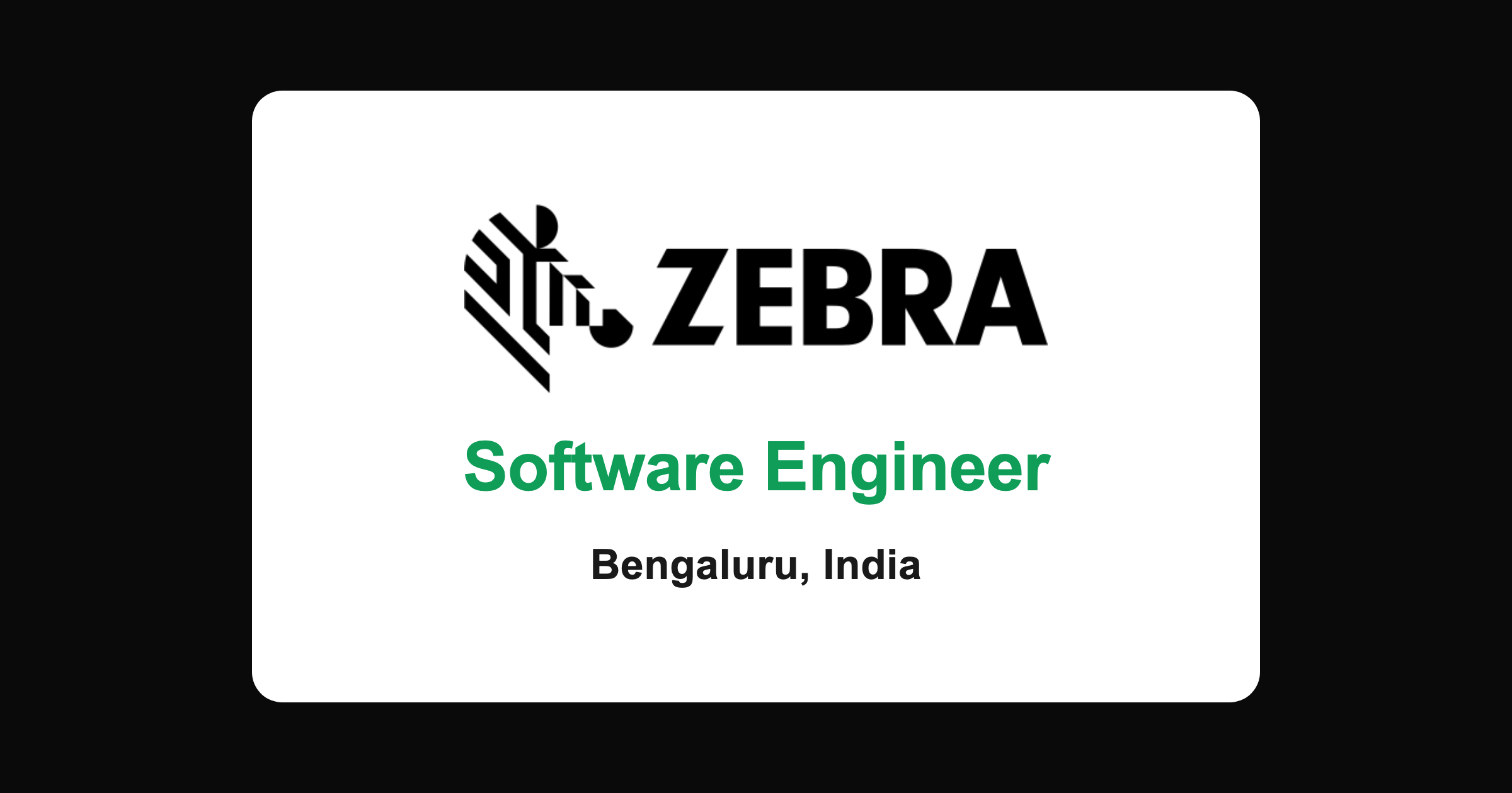 Zebra Software Engineer Professional I Hiring 2026 in Bengaluru